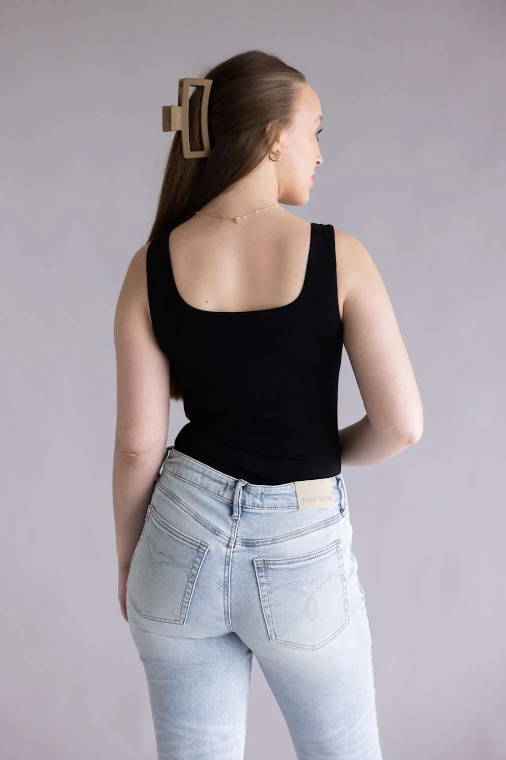 Final Touch Double Layer Tank Top for Women in Black | VT16608-BLACK - Image 4