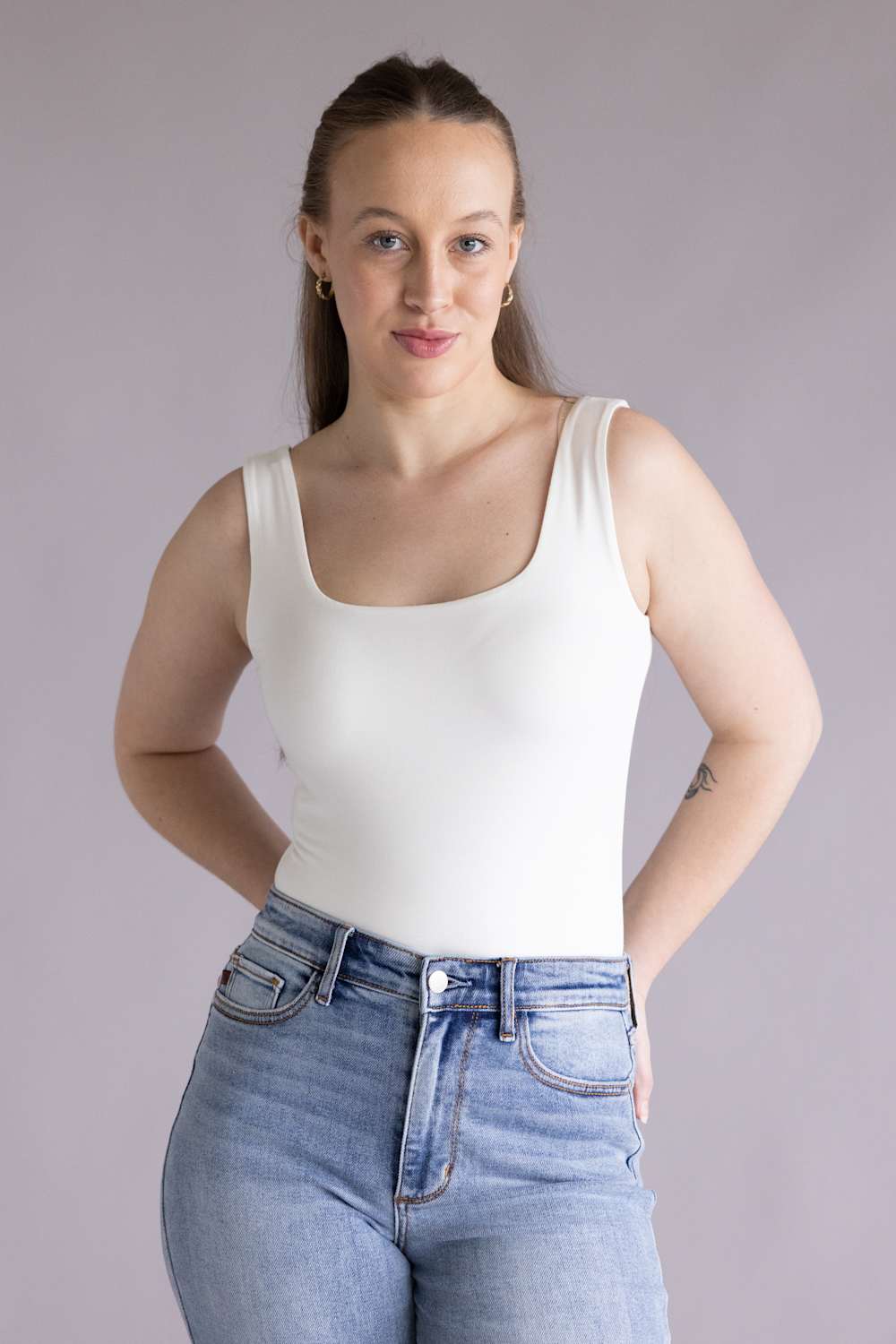 Final Touch Double Layer Tank Top for Women in White | VT16608-IVORY - Image 2