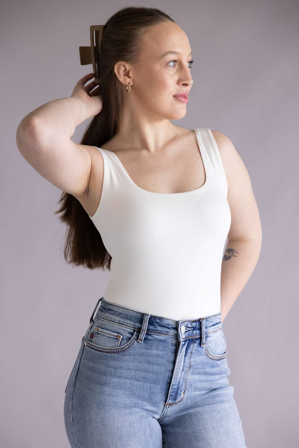 Final Touch Double Layer Tank Top for Women in White | VT16608-IVORY - Image 3