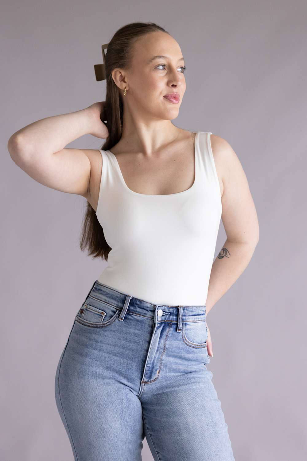 Final Touch Double Layer Tank Top for Women in White | VT16608-IVORY - Image 4