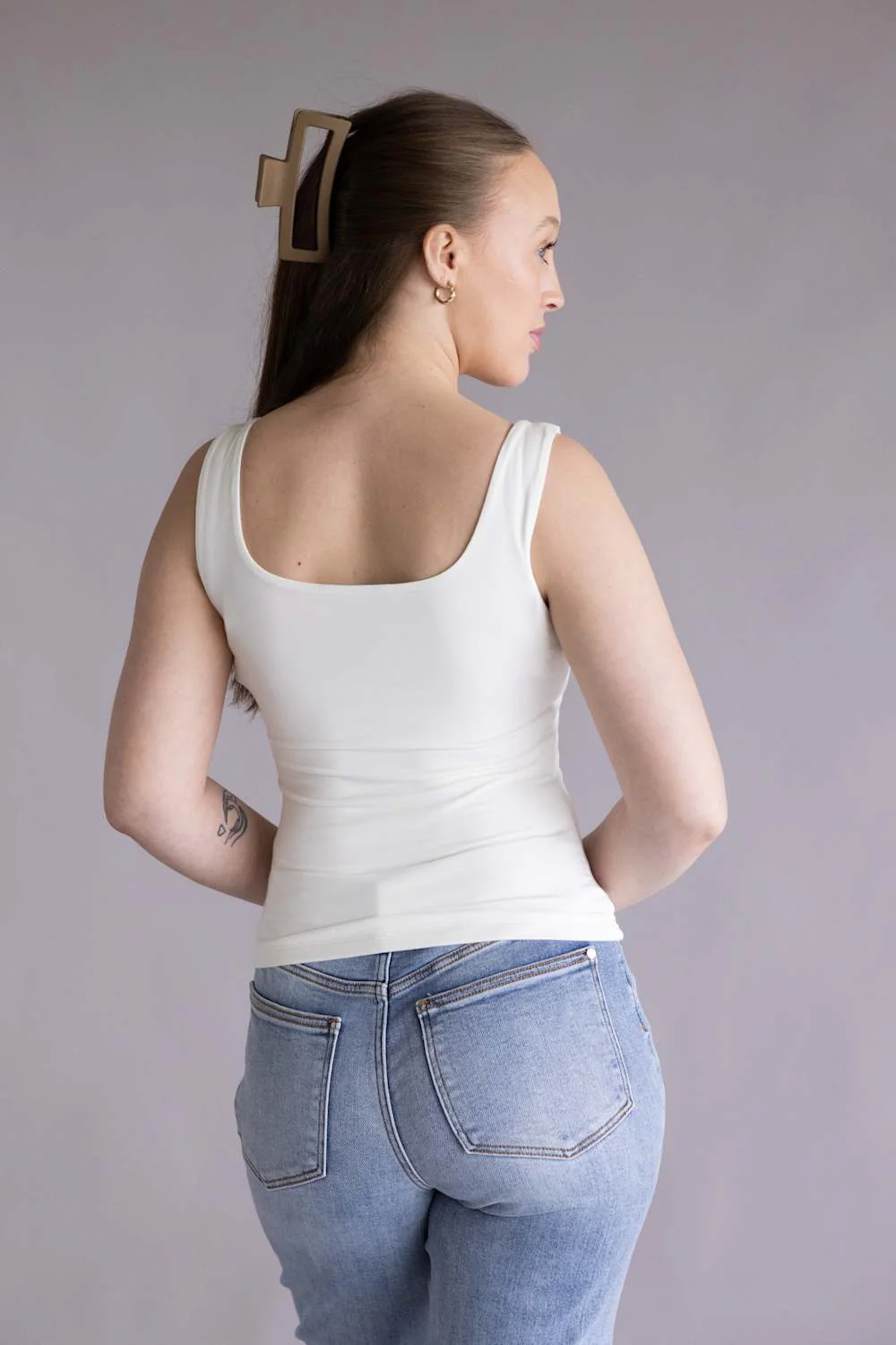 Final Touch Double Layer Tank Top for Women in White | VT16608-IVORY - Image 5