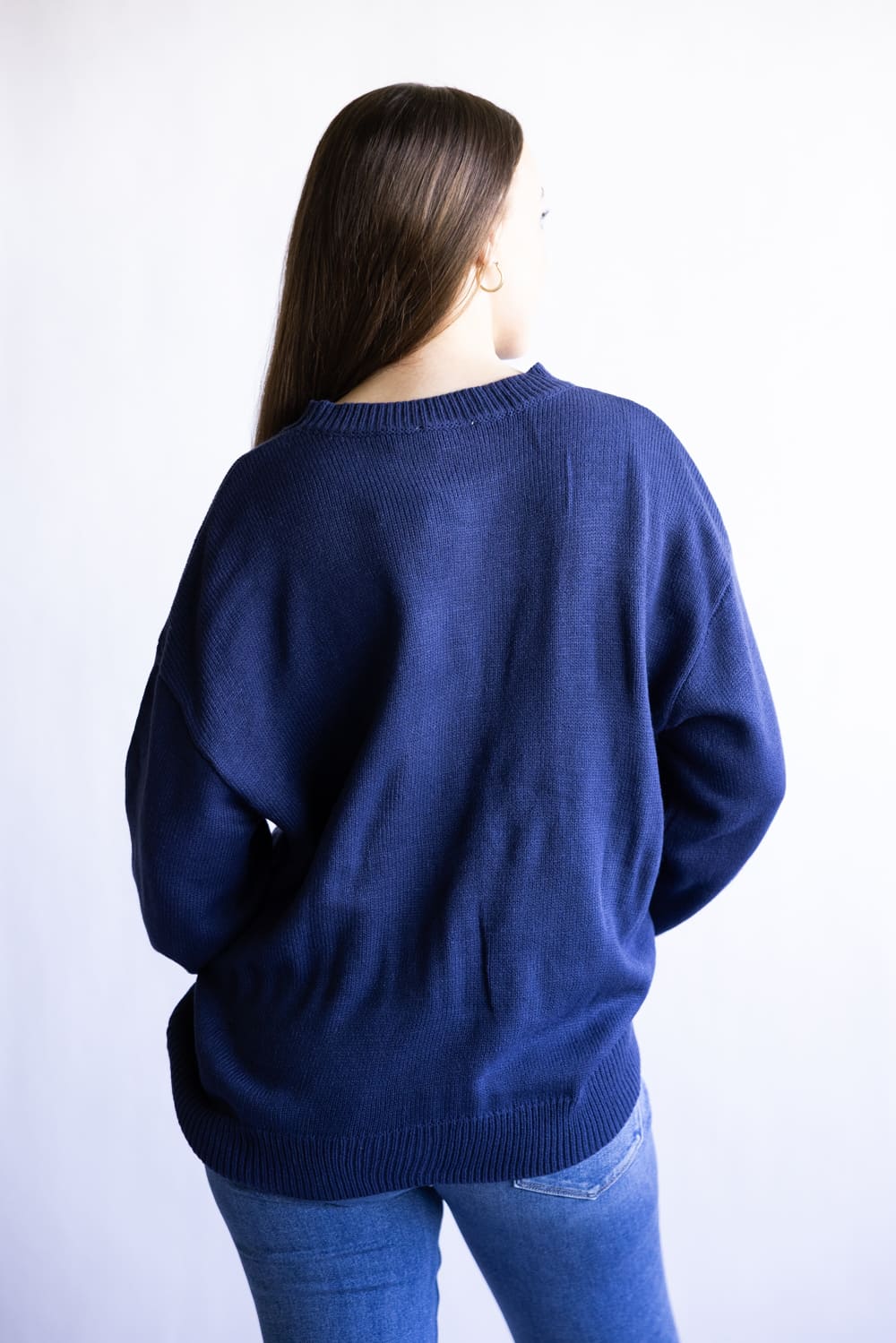 Fish Sweater for Women in Navy | PST1809-NAVY - Image 2