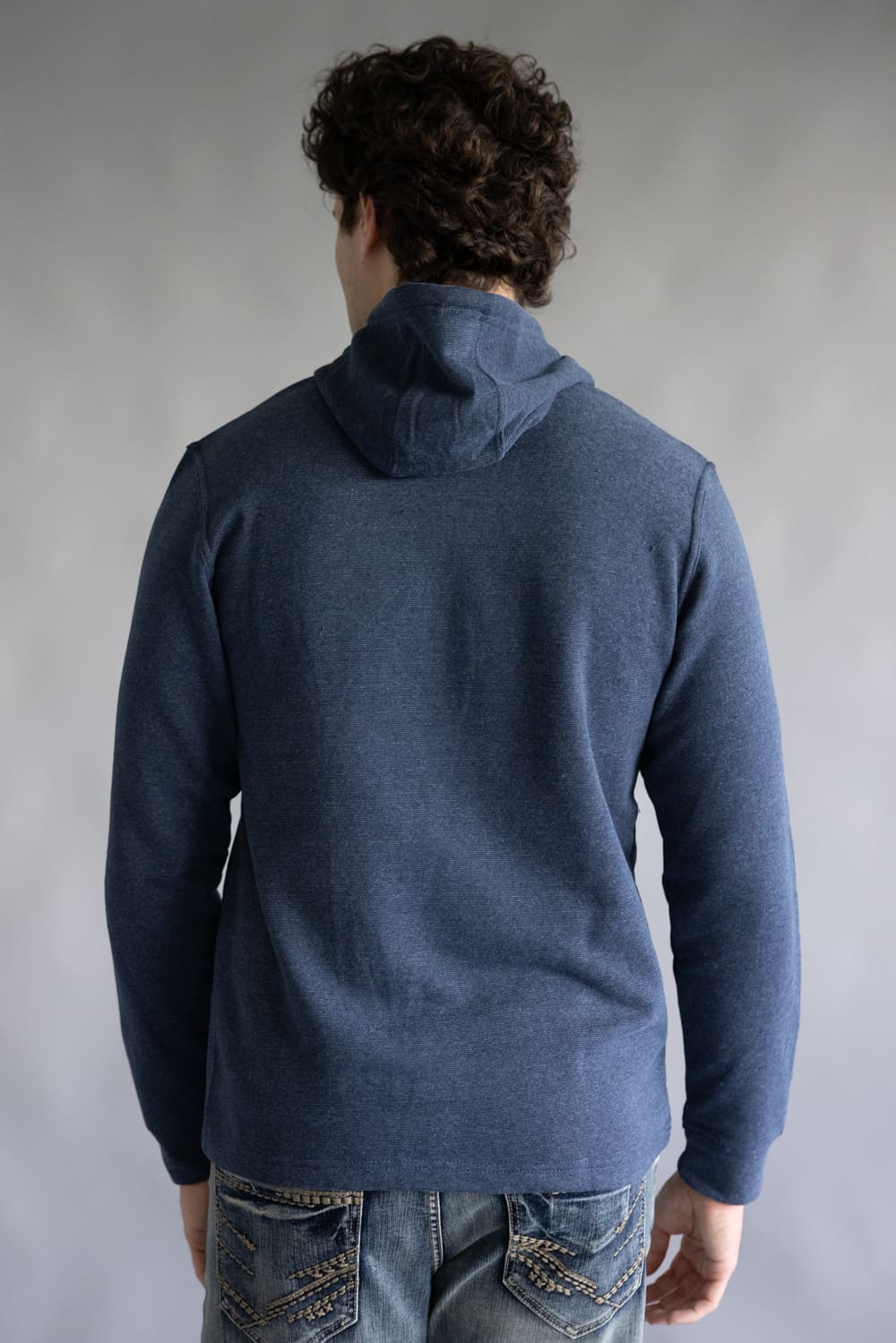 Fleece Lined Hoodie for Men in Navy | TT8115GL-NAVY - Image 2