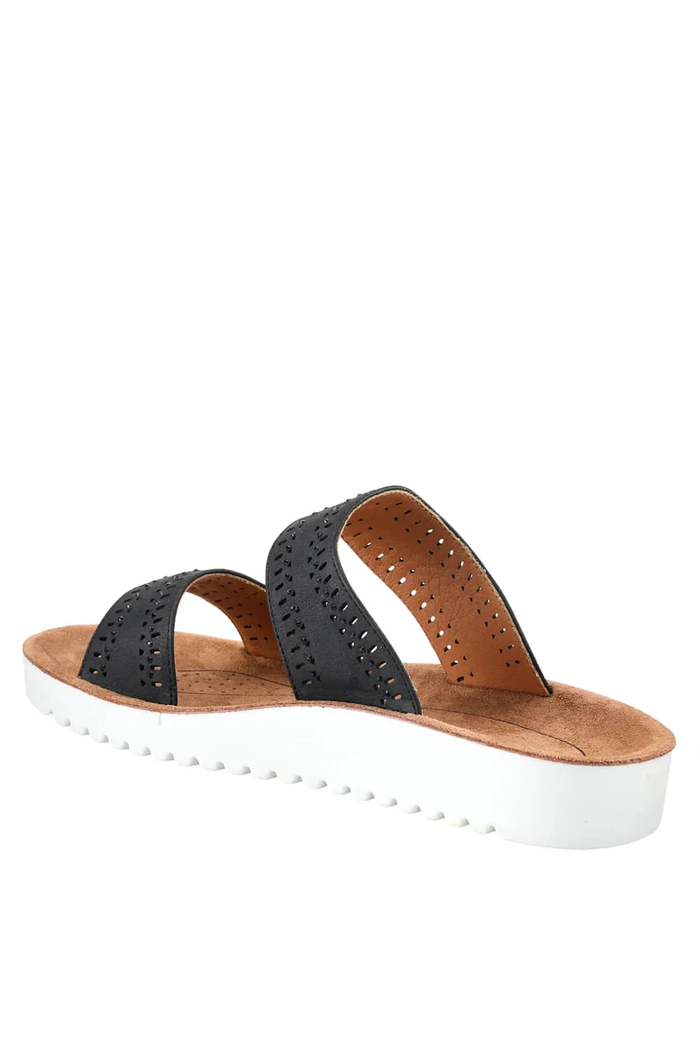 Flexus Bayshore 2 Band Sandals for Women in Black | BAYSHORE-B - Image 2