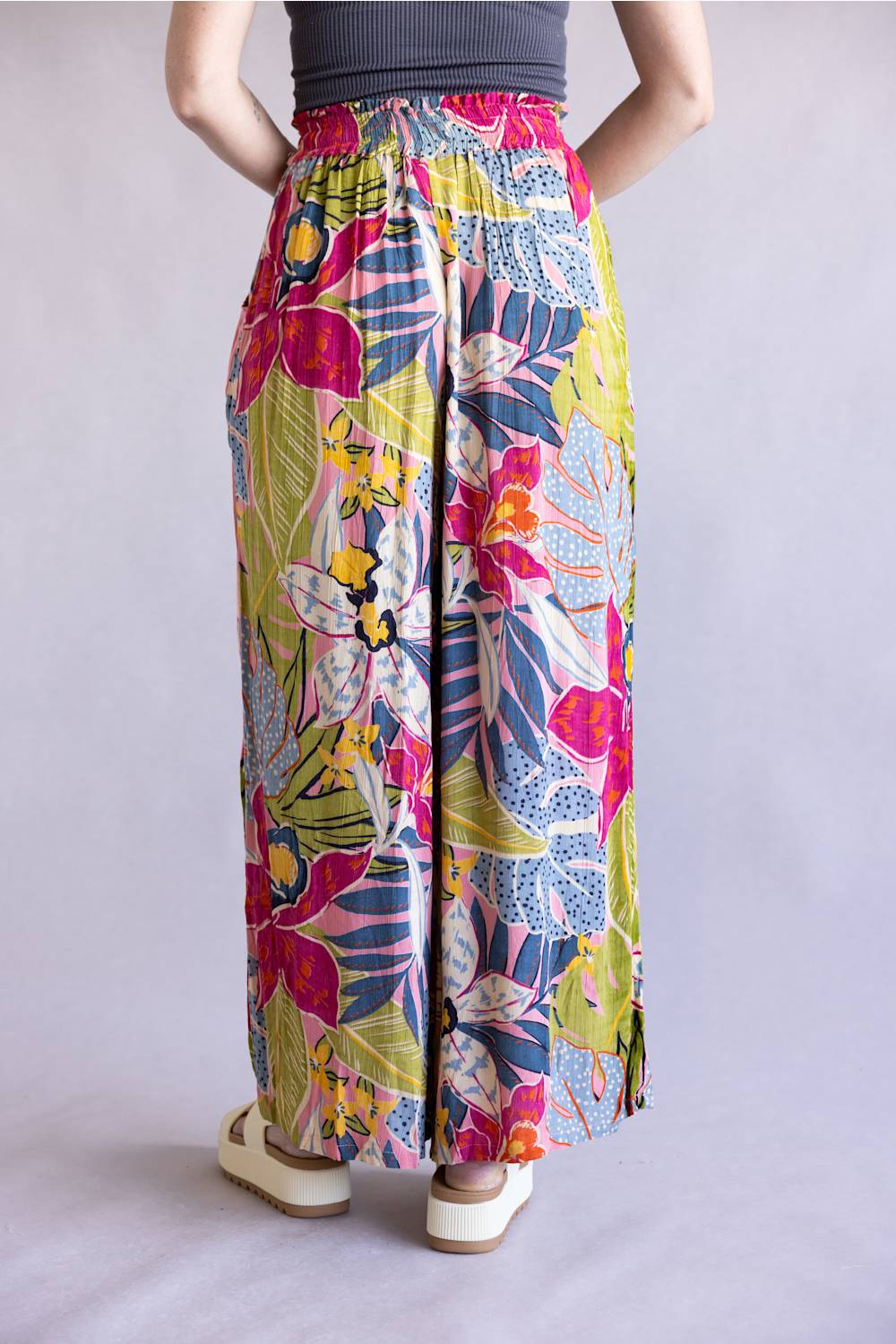 Floral Beach Pants for Women in Pink Multi | 25T20-A865-PINK - Image 4