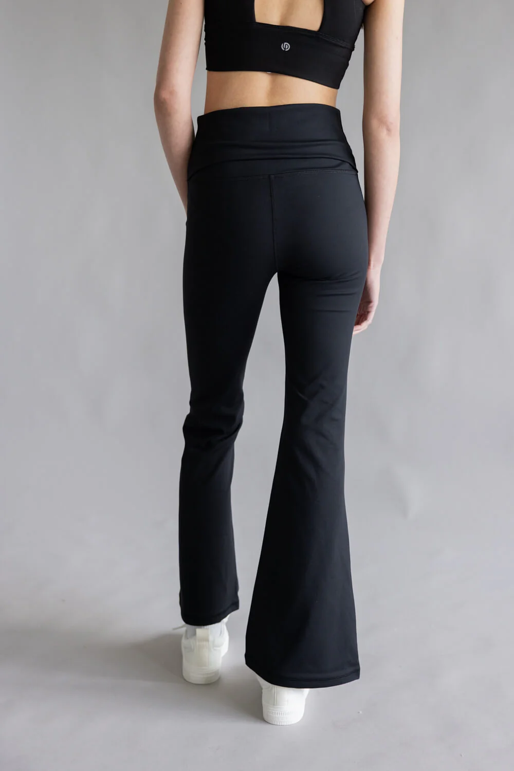 Florence Fold Over Flare Leggings for Women in Black | PY79559-W01-BLACK - Image 4