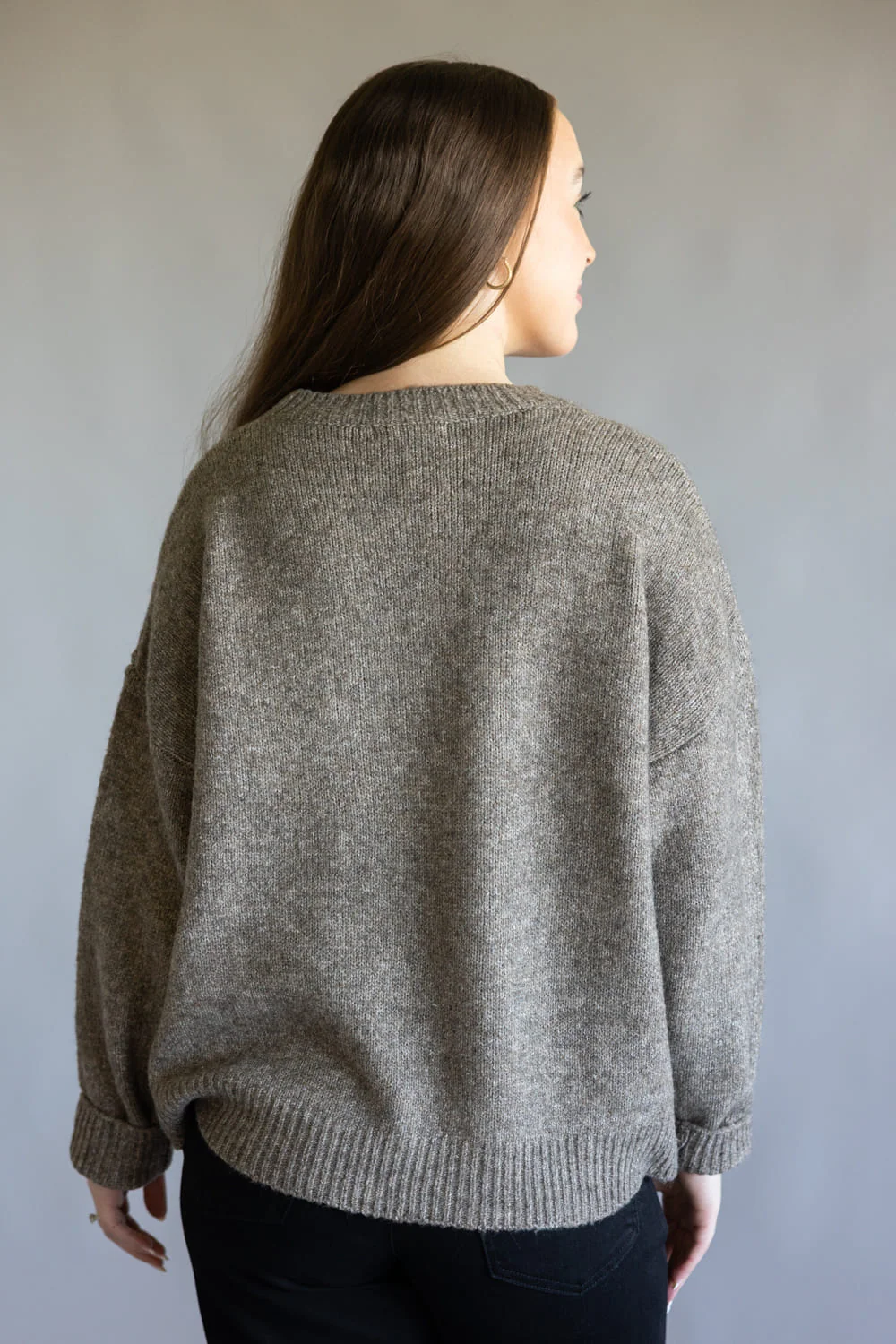 Bailey Rose Flying Duck Knit Sweater for Women in Mocha | BRW0280-44-MOCHA - Image 4