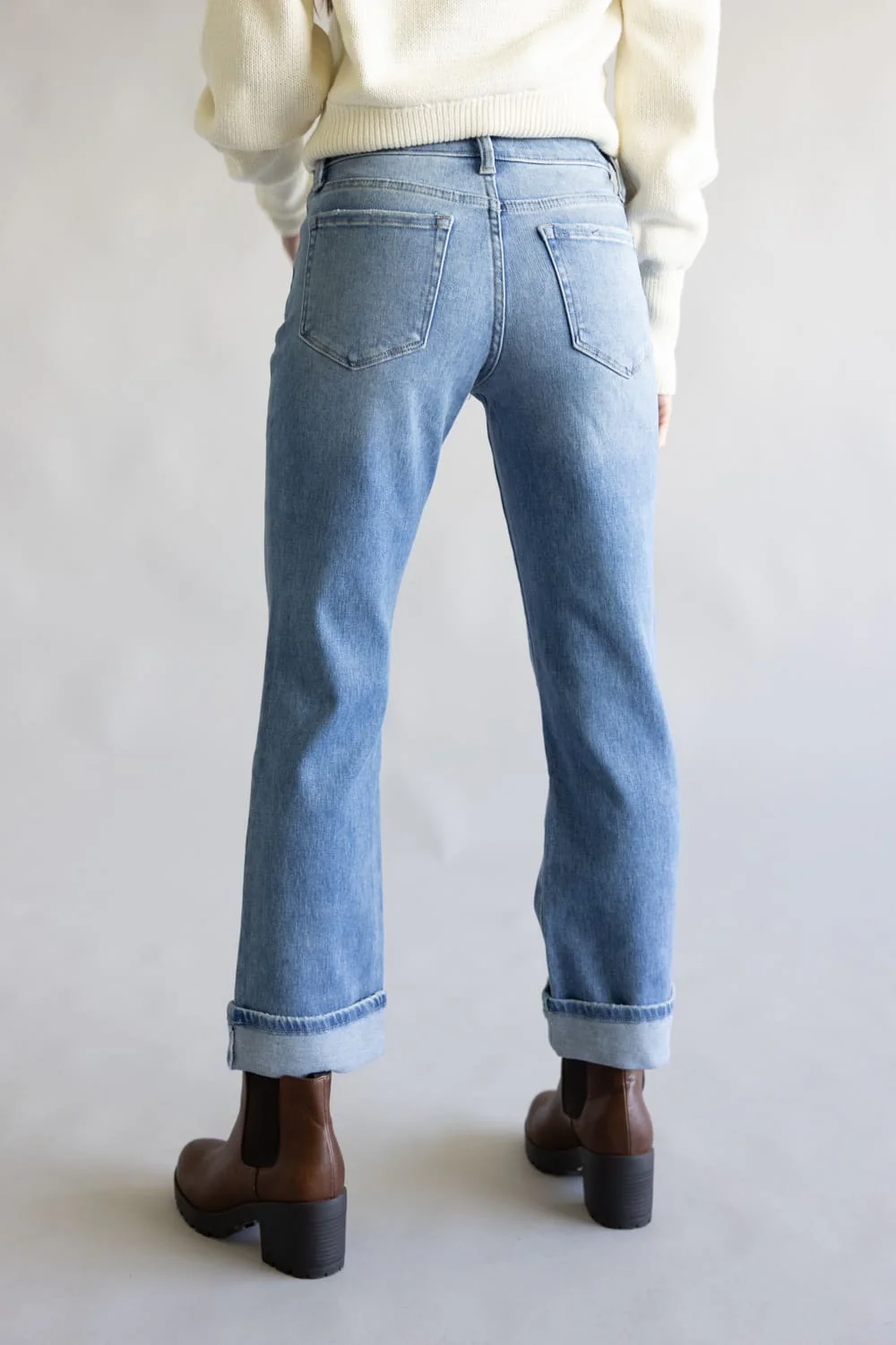 Flying Monkey Instinctively High Rise Cropped Straight Leg Jeans for Women | F6093 - Image 3