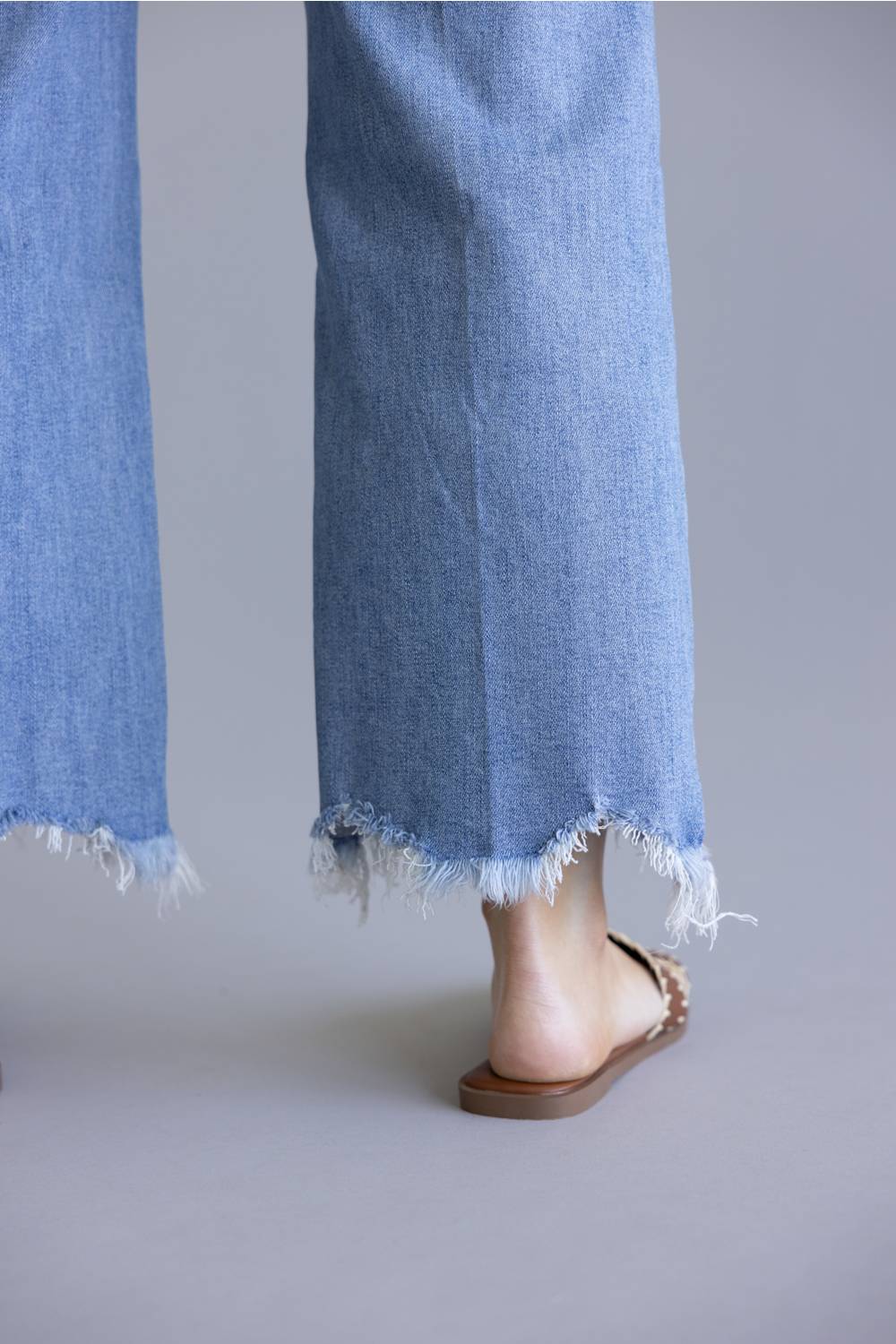 Flying Monkey High Rise Cropped Slim Wide Leg Jeans for Women  | F6243LT - Image 4