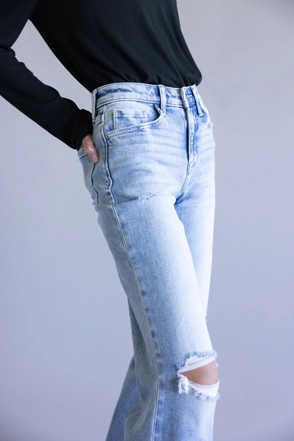 Flying Monkey Dexterity High Rise Slim Wide Leg Jeans for Women | F5781 - Image 3