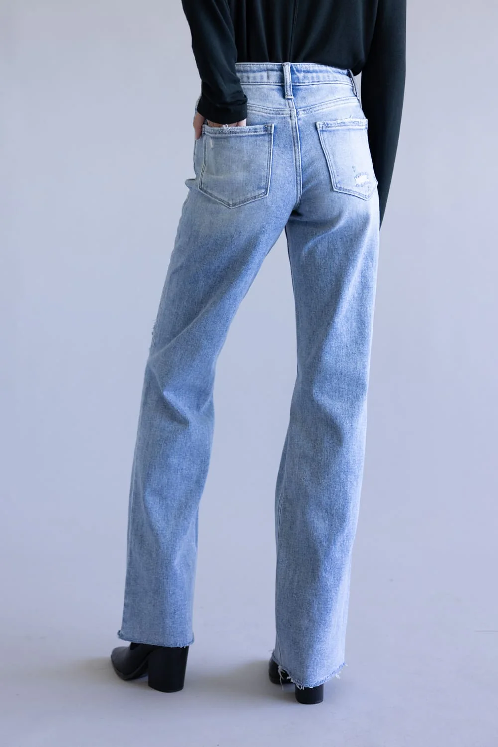 Flying Monkey Dexterity High Rise Slim Wide Leg Jeans for Women | F5781 - Image 4