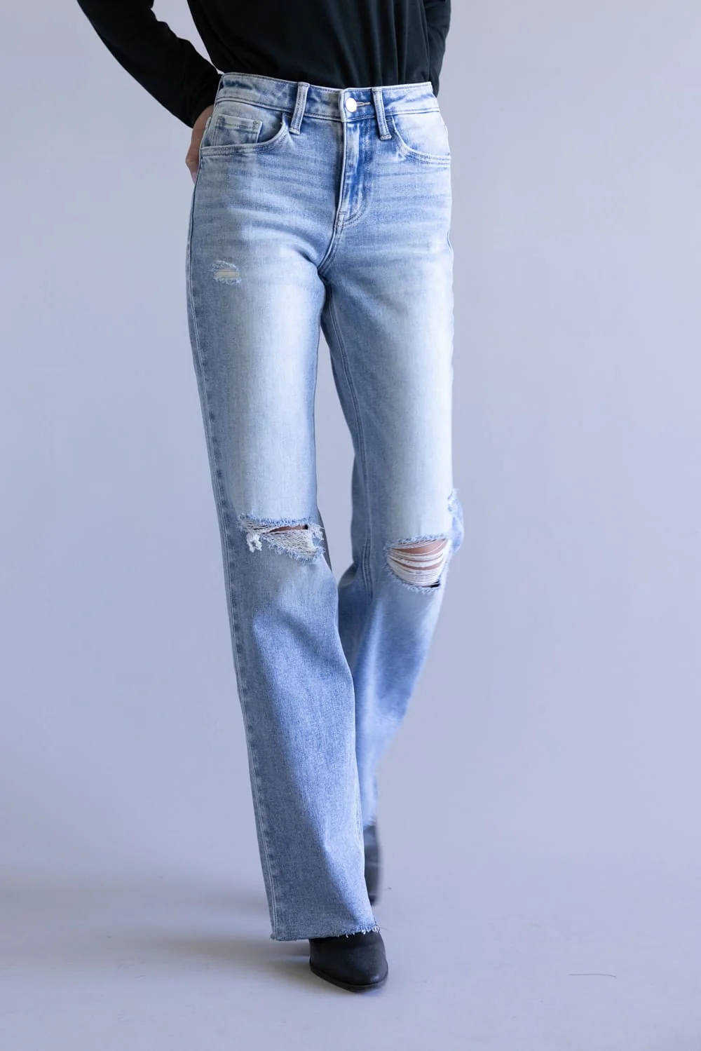 Flying Monkey Dexterity High Rise Slim Wide Leg Jeans for Women | F5781 - Image 5