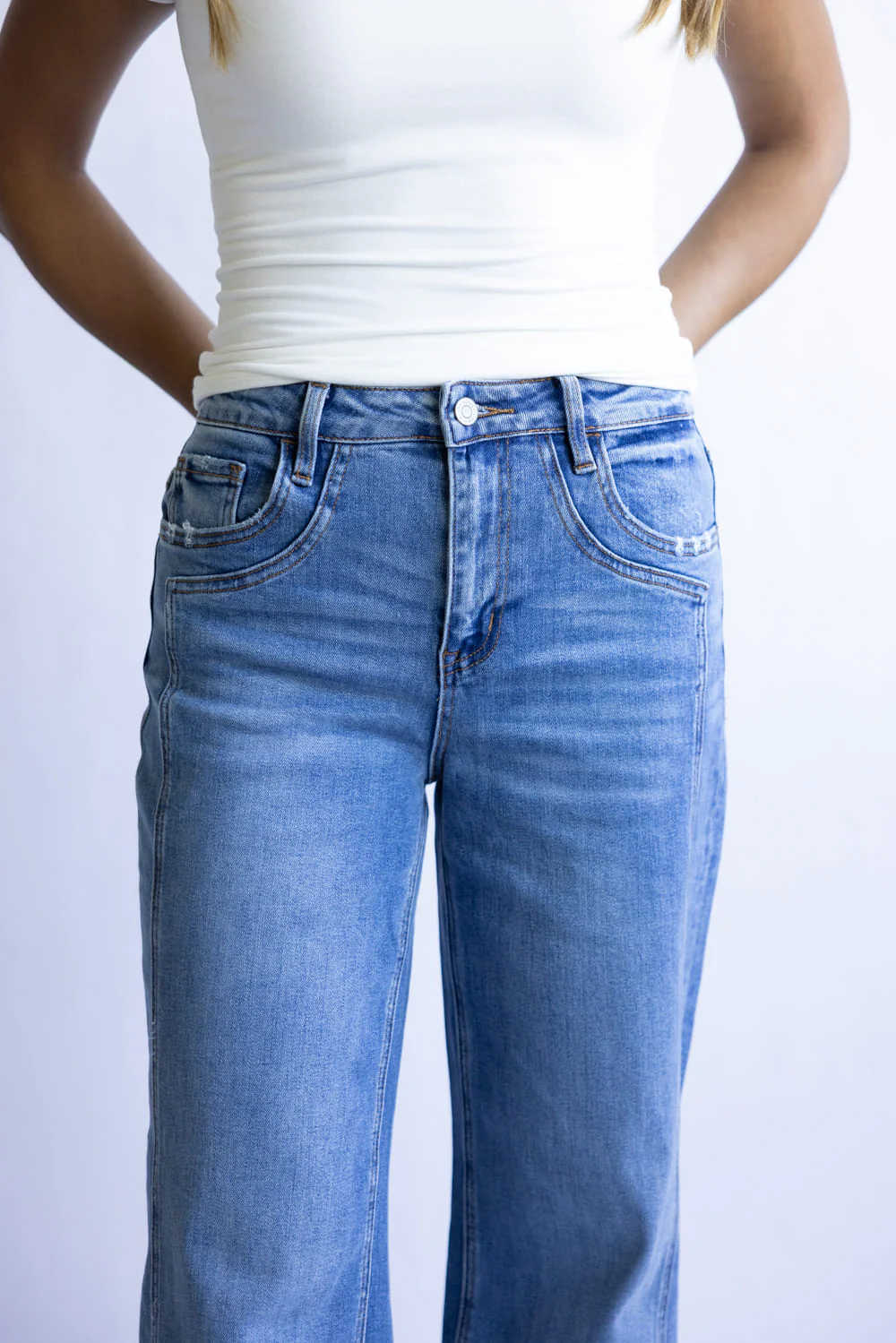 Flying Monkey Joysome High Rise Baggy Cuffed Wide Leg Jeans for Women | F5856 - Image 5