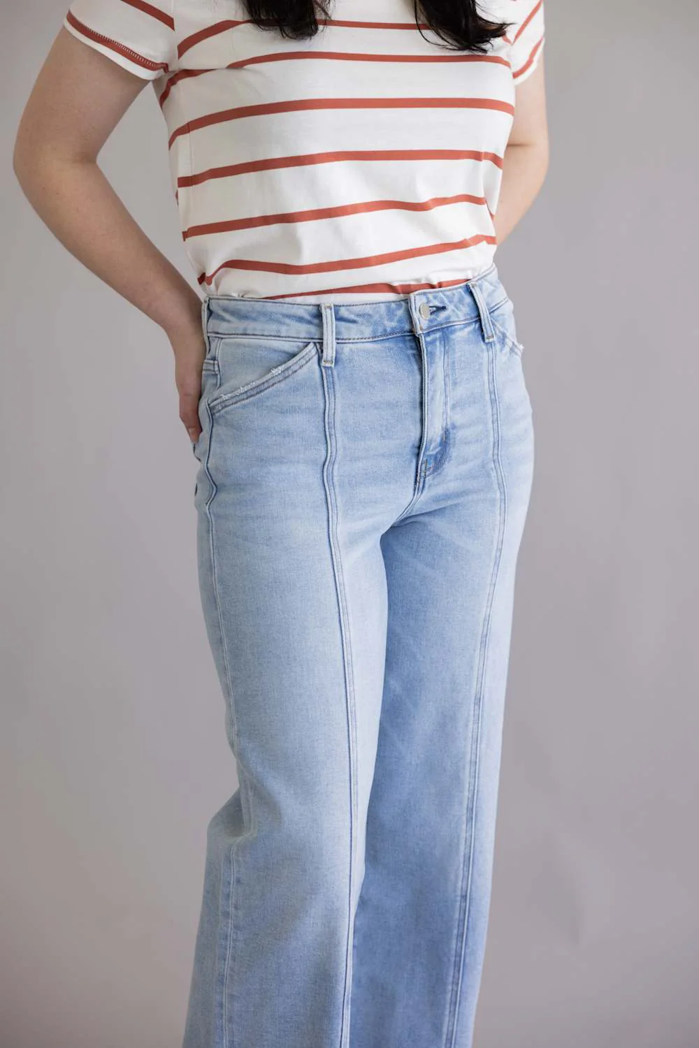 Flying Monkey High Rise Wide Leg Jeans for Women | F6411 - Image 2