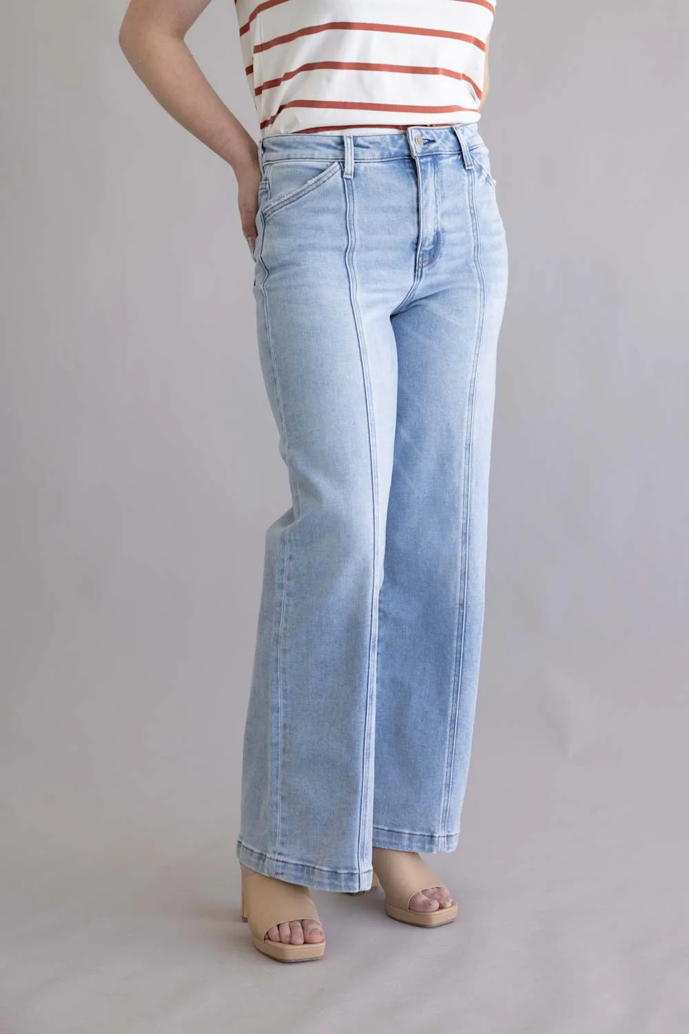 Flying Monkey High Rise Wide Leg Jeans for Women | F6411 - Image 3