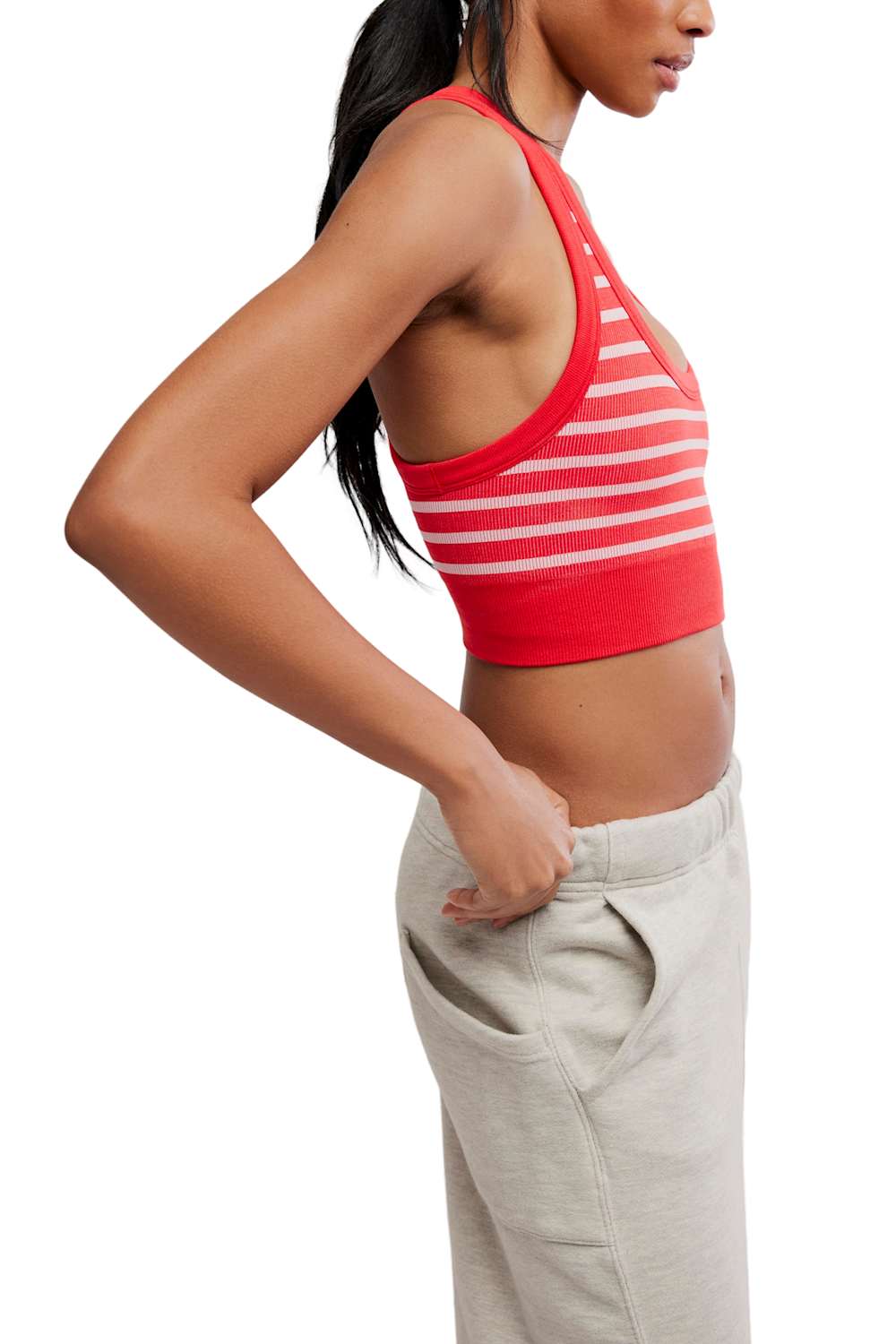 FP Movement Go To Striped Bra for Women in Grapefruit Combo | OB2104639-GRAPEFRUITCOMBO - Image 4