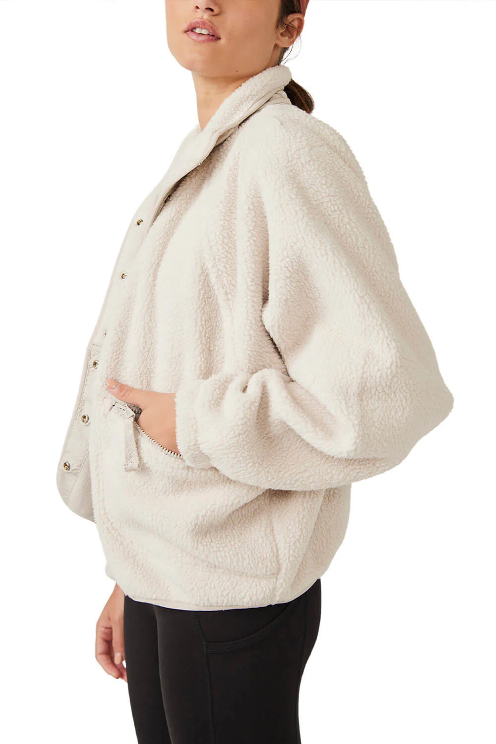 FP Movement Hit The Slopes Fleece Jacket for Women in Muted Beige | OB921410-BEIGE - Image 3