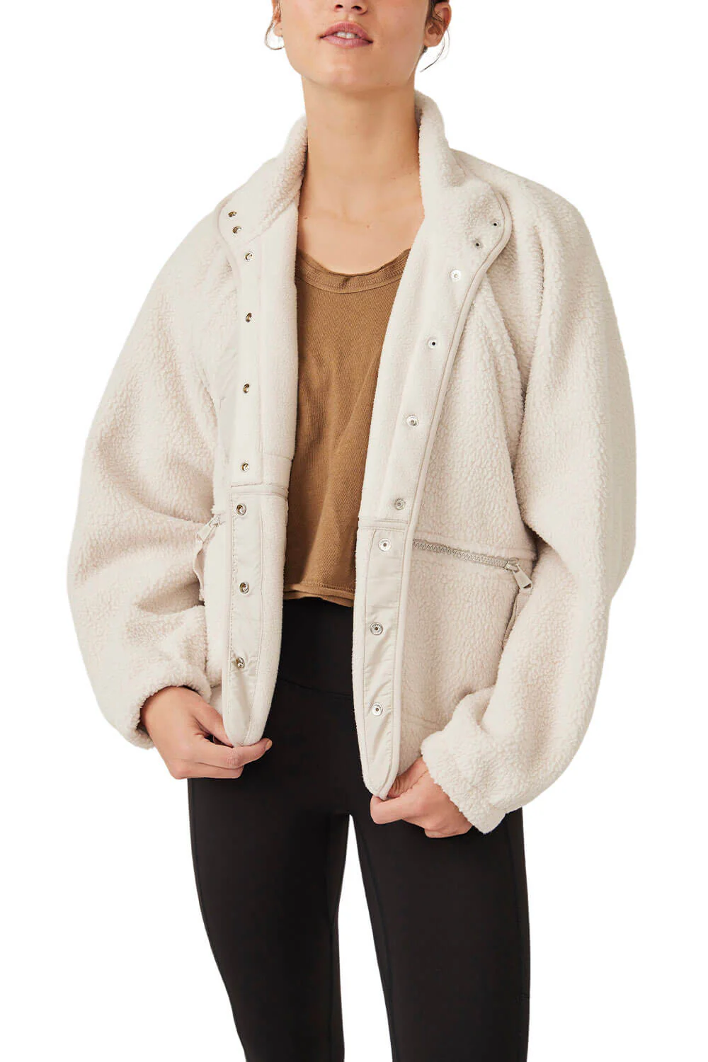 FP Movement Hit The Slopes Fleece Jacket for Women in Muted Beige | OB921410-BEIGE - Image 5