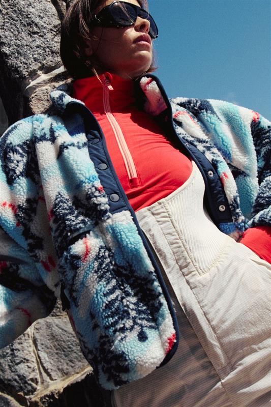 FP Movement Hit The Slopes Printed Fleece Jacket for Women in Alpine Combo | OB1021427-ALPINE - Image 2