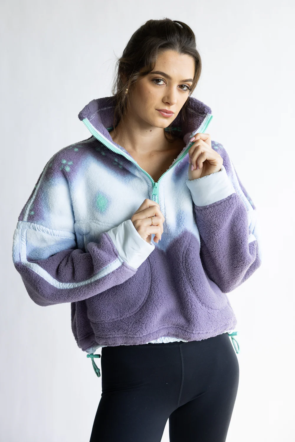 FP Movement Printed Mountain High ½ Zip Fleece for Women in Glow Graphite | OB2356753-GLOWGRAPHITE - Image 6