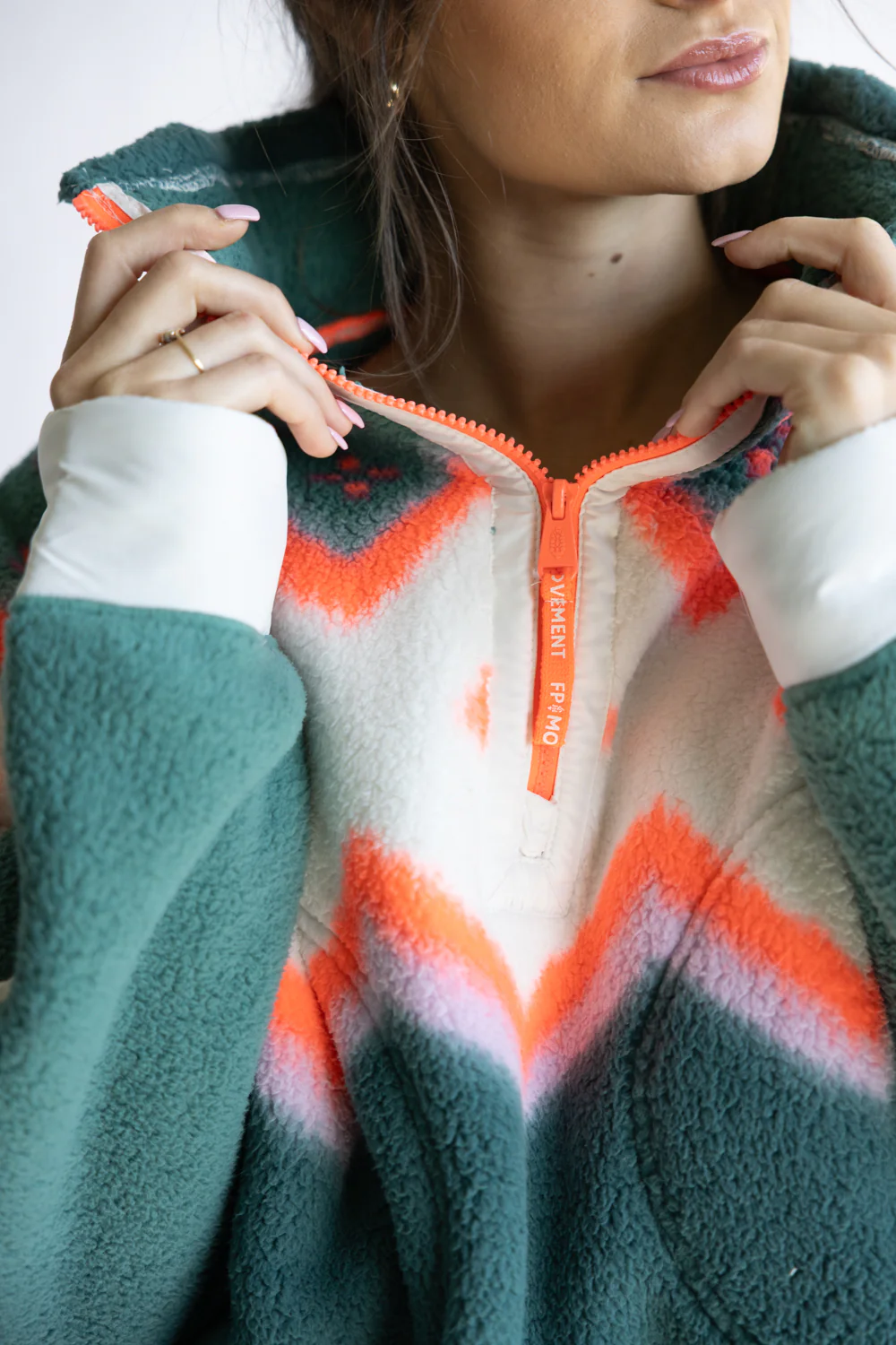 FP Movement Printed Mountain High ½ Zip Fleece for Women in Green Glow | OB2356753-GREENGLOW - Image 4