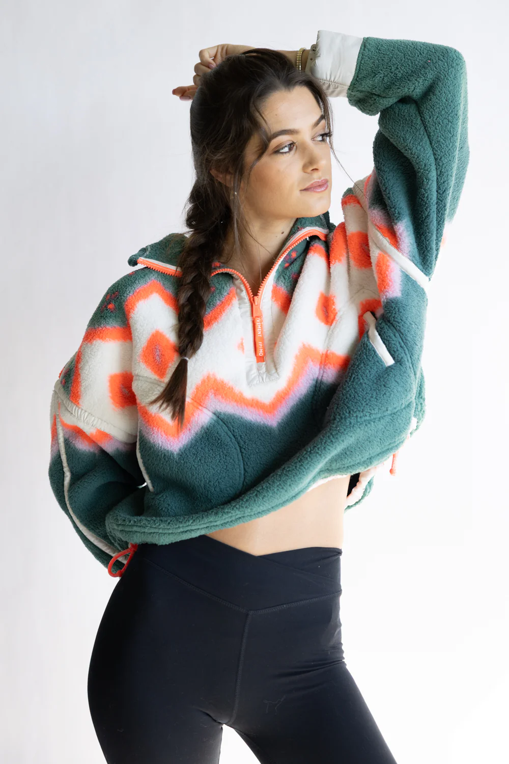 FP Movement Printed Mountain High ½ Zip Fleece for Women in Green Glow | OB2356753-GREENGLOW - Image 6