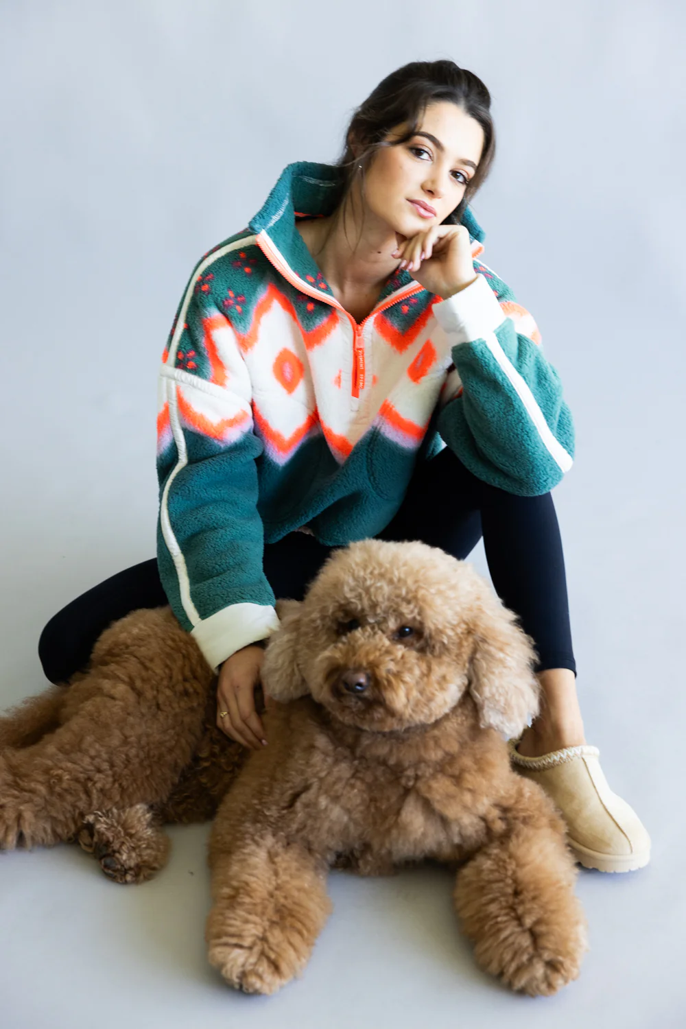 FP Movement Printed Mountain High ½ Zip Fleece for Women in Green Glow | OB2356753-GREENGLOW - Image 7