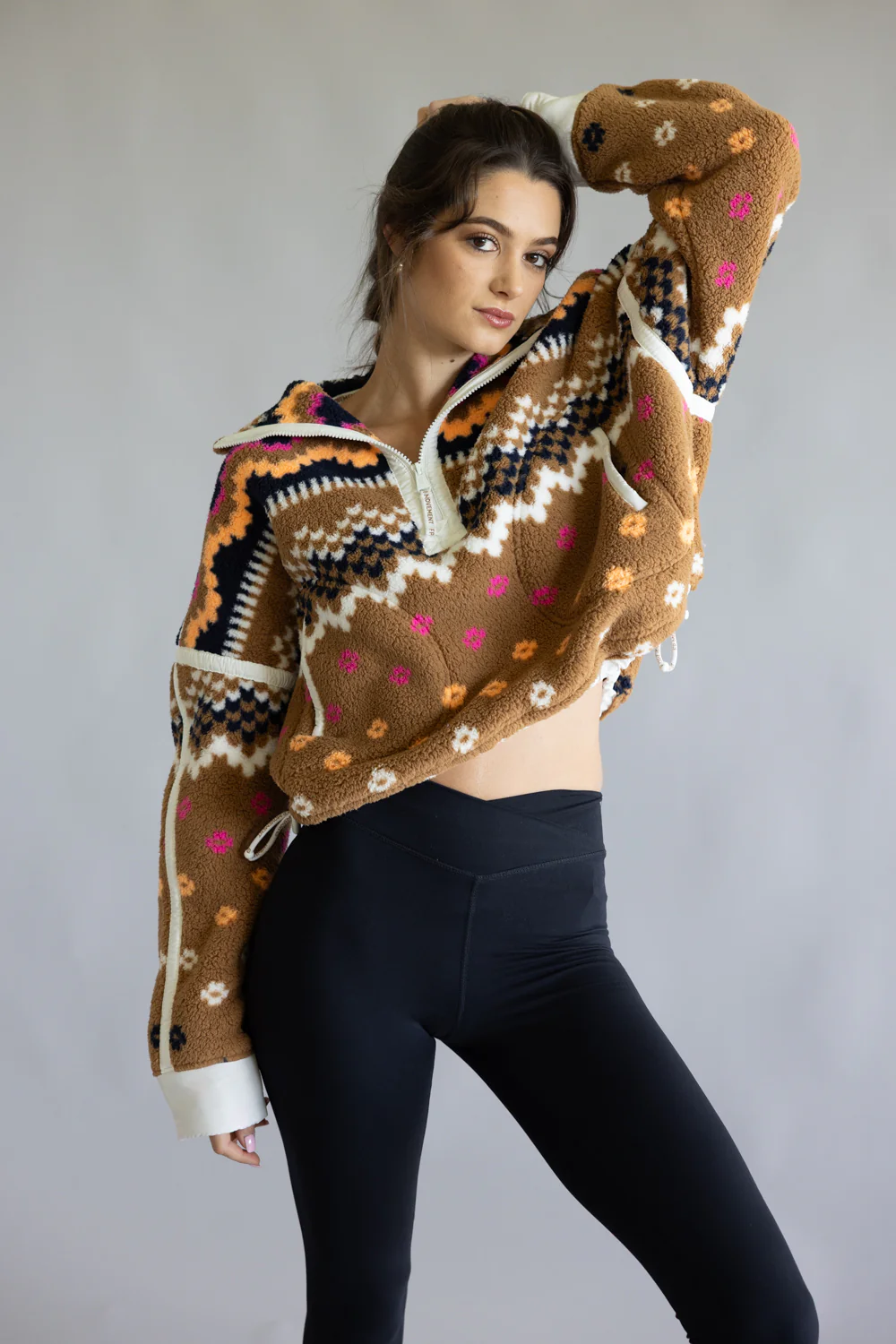 FP Movement Printed Mountain High ½ Zip Fleece for Women in Twig | OB2356753-TWIG - Image 2