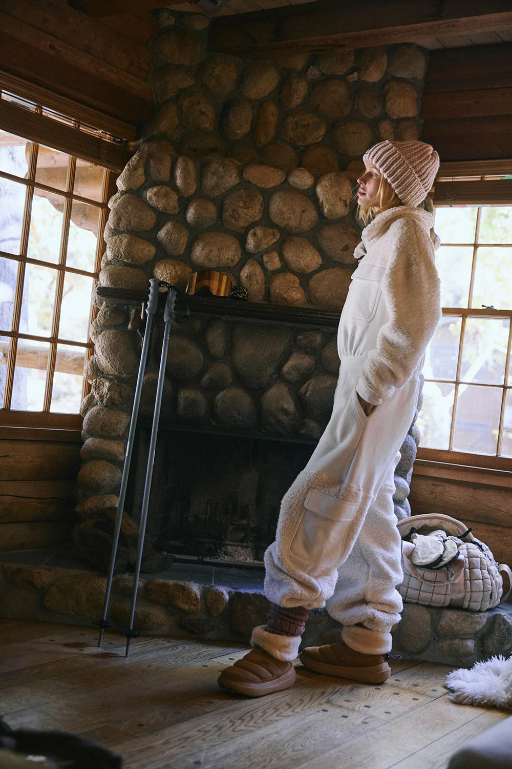 FP Movement Salopette Fleece Coverall for Women in Ivory | OB2348856-IVORY - Image 8