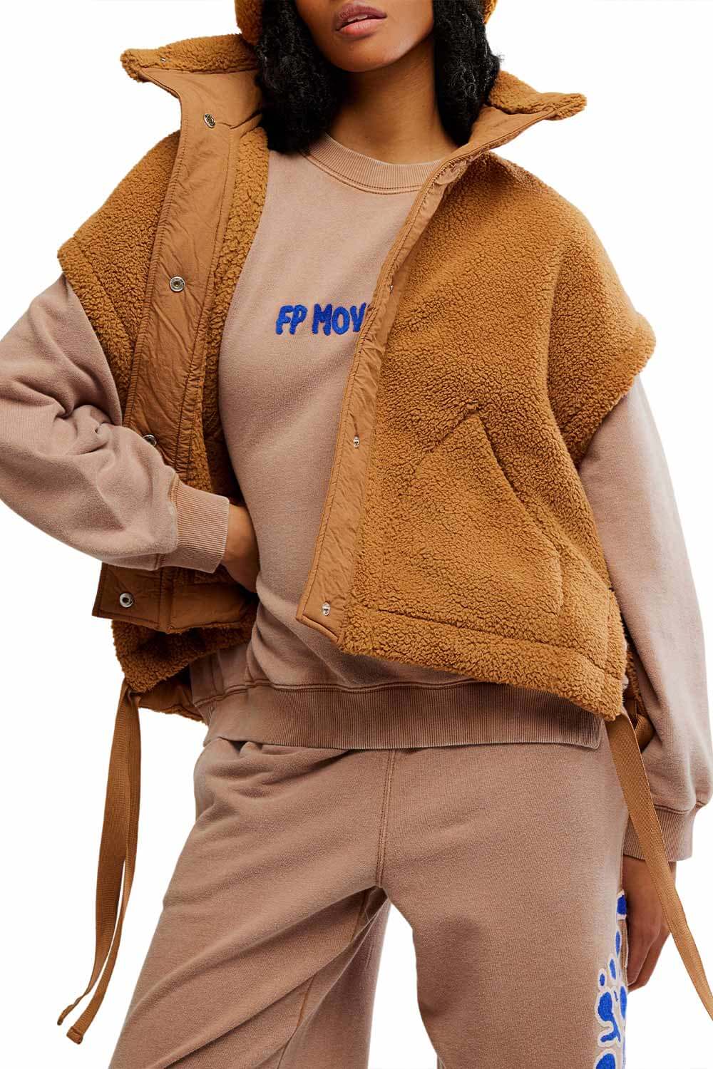FP Movement Scout It Out Fleece Vest for Women in Twig | OB2310559-TWIG - Image 4