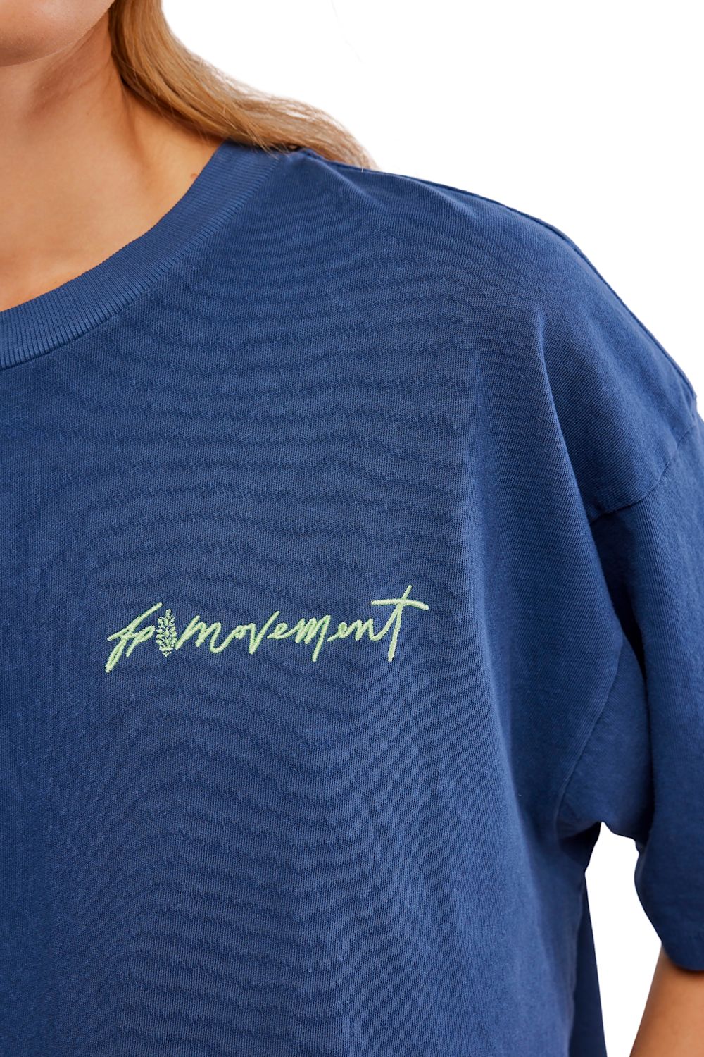 FP Movement Tackle Logo Tee for Women in Navy | OB2189250-BUTINAVY - Image 3