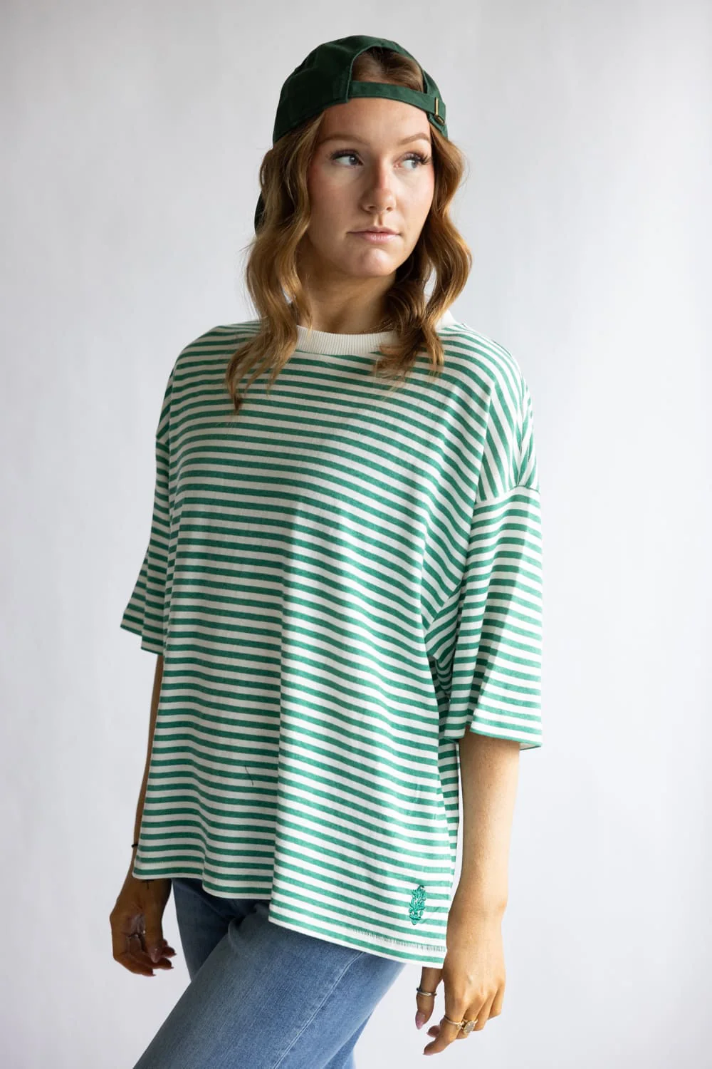 FP Movement Tackle Stripe Tee for Women in Court Stripe Green | OB2199267-GREENGLOW - Image 3