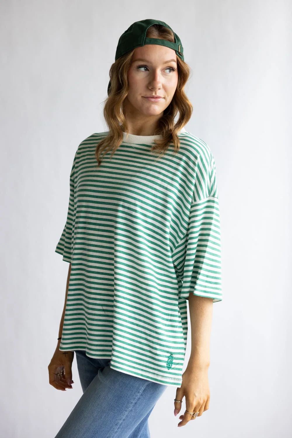 FP Movement Tackle Stripe Tee for Women in Court Stripe Green | OB2199267-GREENGLOW - Image 4