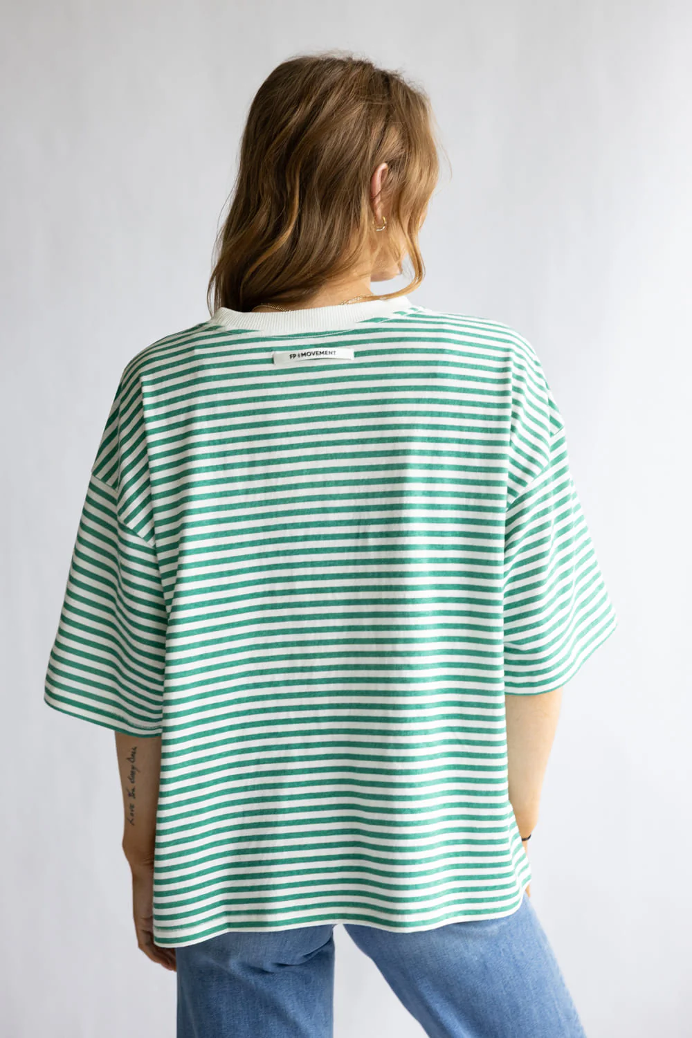 FP Movement Tackle Stripe Tee for Women in Court Stripe Green | OB2199267-GREENGLOW - Image 5