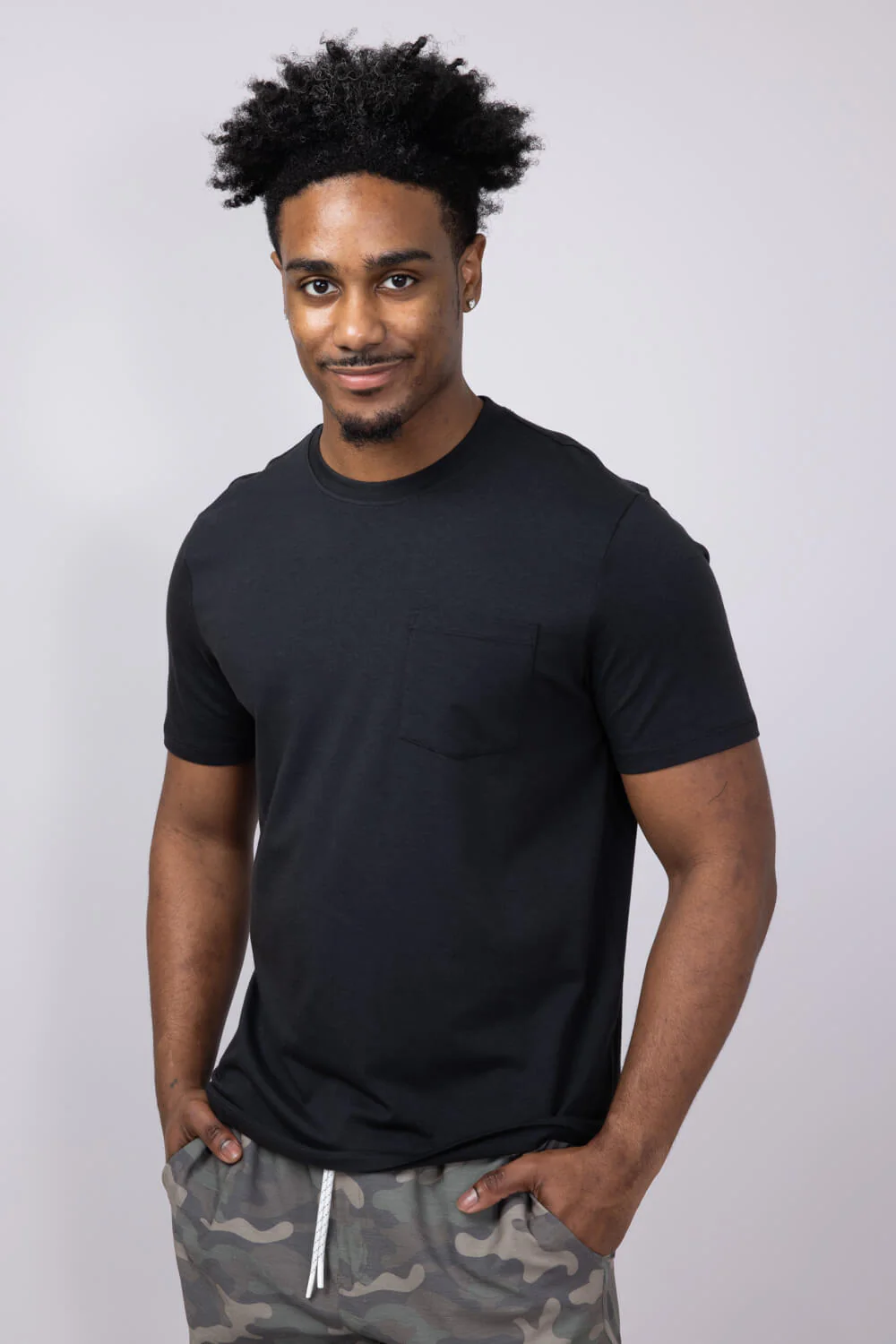 Free Fly Bamboo Current Pocket T-Shirt for Men in Black | MCNPT300-BLK - Image 3