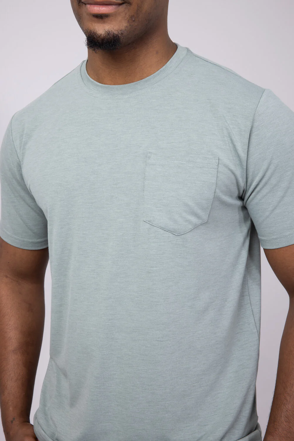 Free Fly Bamboo Flex Pocket T-Shirt for Men in Heather Green | MFT-HTHRGREEN - Image 3