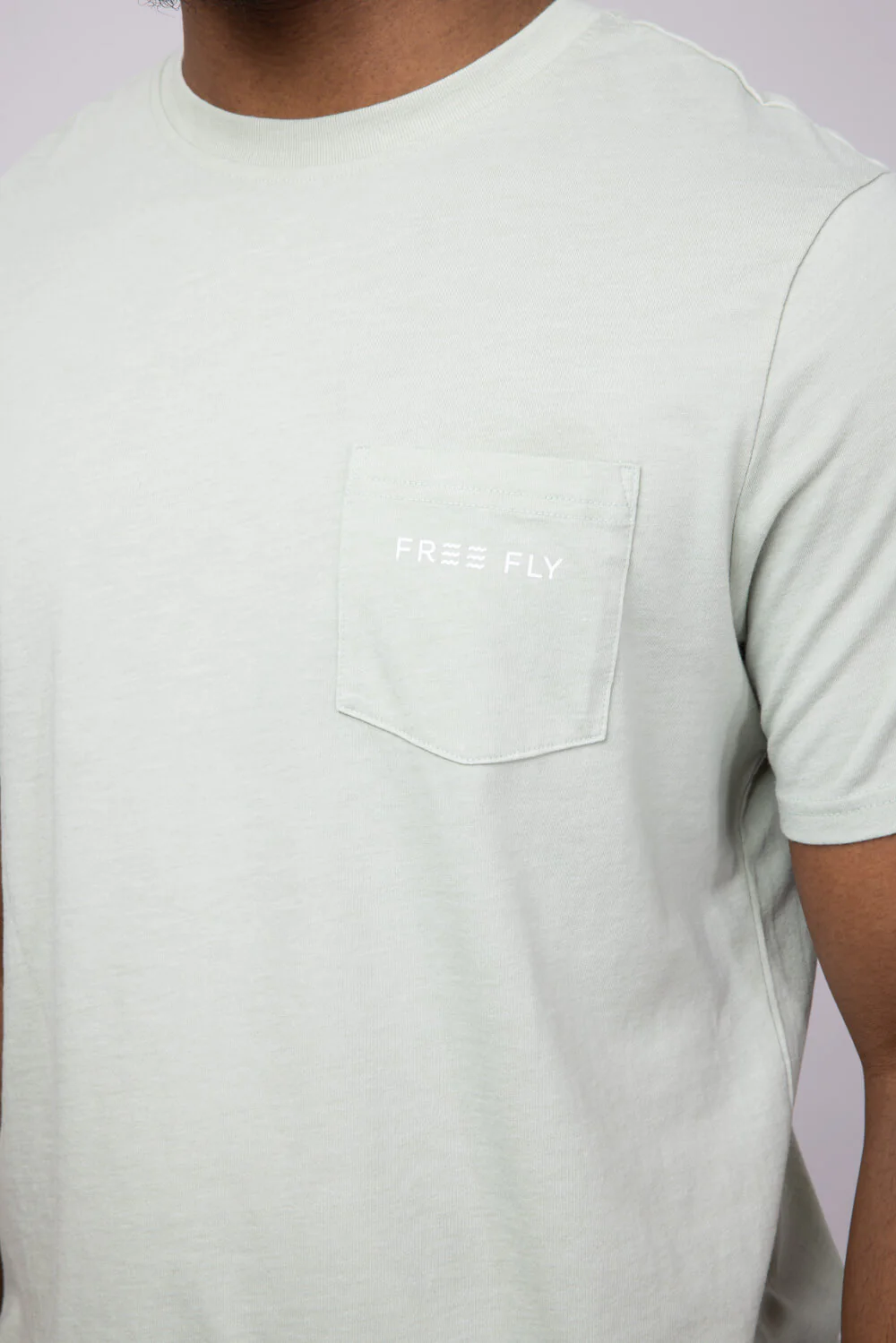 Free Fly Channel Markers Pocket T-Shirt for Men in Heather Desert Sage | MGRCHN529-SAGE - Image 3