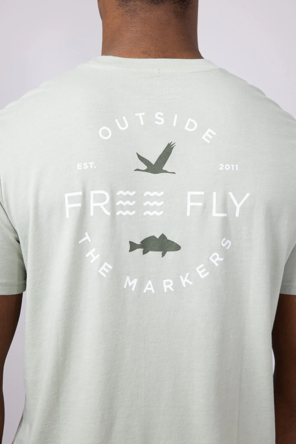 Free Fly Channel Markers Pocket T-Shirt for Men in Heather Desert Sage | MGRCHN529-SAGE - Image 5