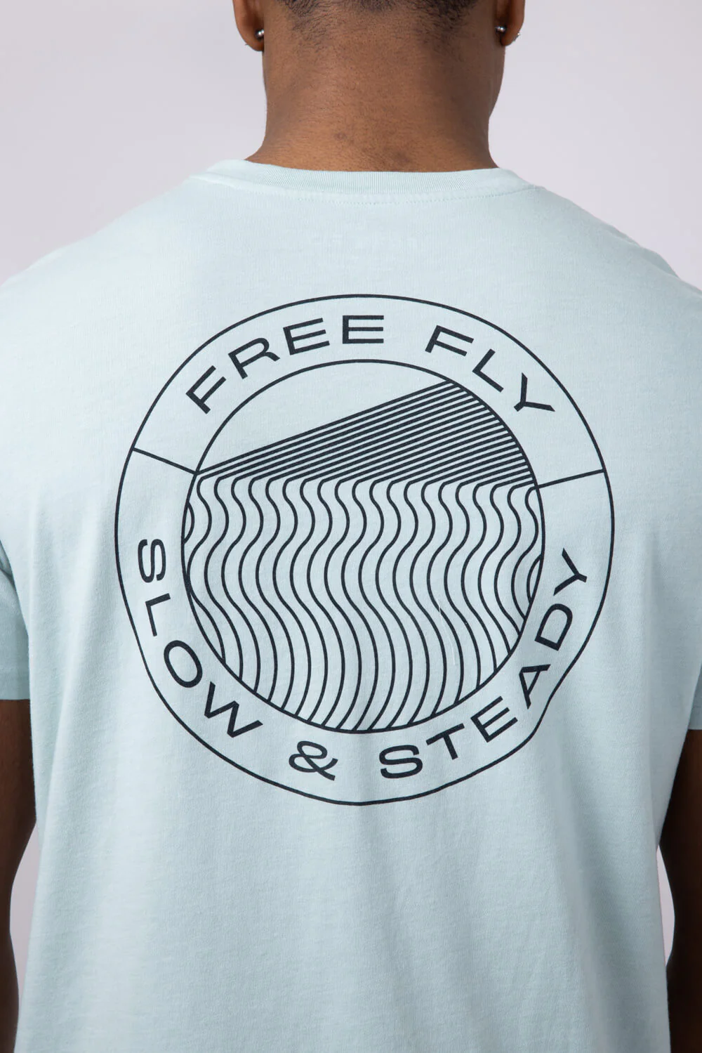 Free Fly Slow & Steady Pocket T-Shirt for Men in Heather Ocean Mist | MGSLOW446-OCEAN - Image 5