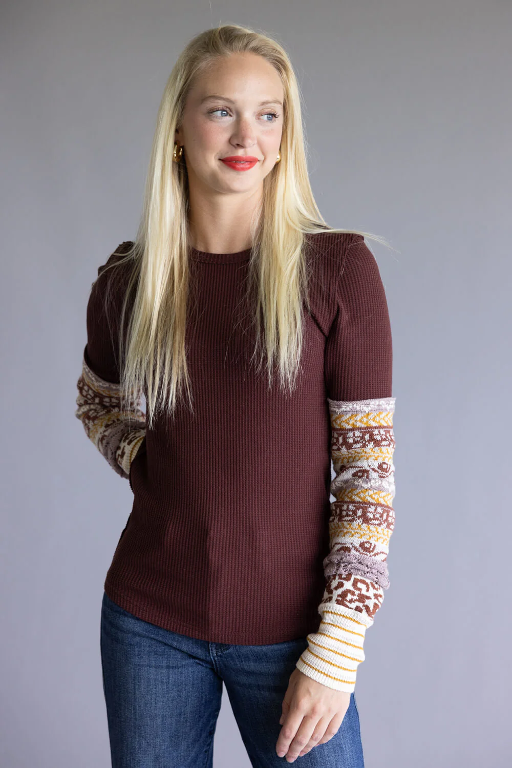 Free People All In Cuff Top for Women in Chocolate Combo | OB2050517-2250-CHOCOLATECOMBO - Image 5