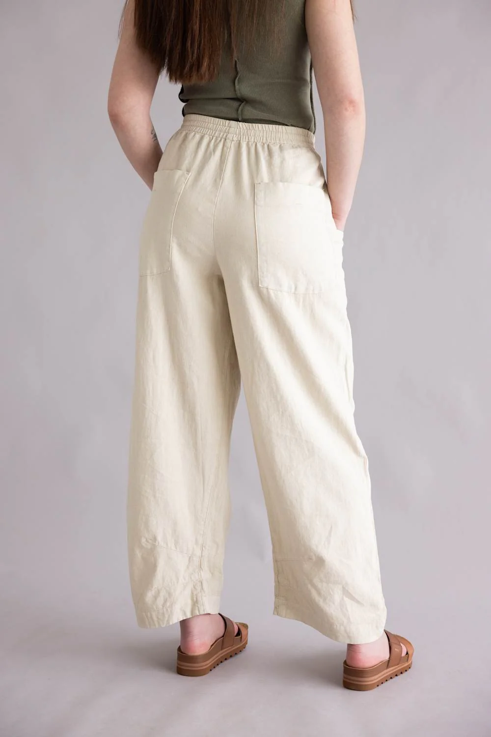 Free People Chambers Laidback Pull-On Pants for Women in Summer Sand | OB2439337-1102 - Image 3