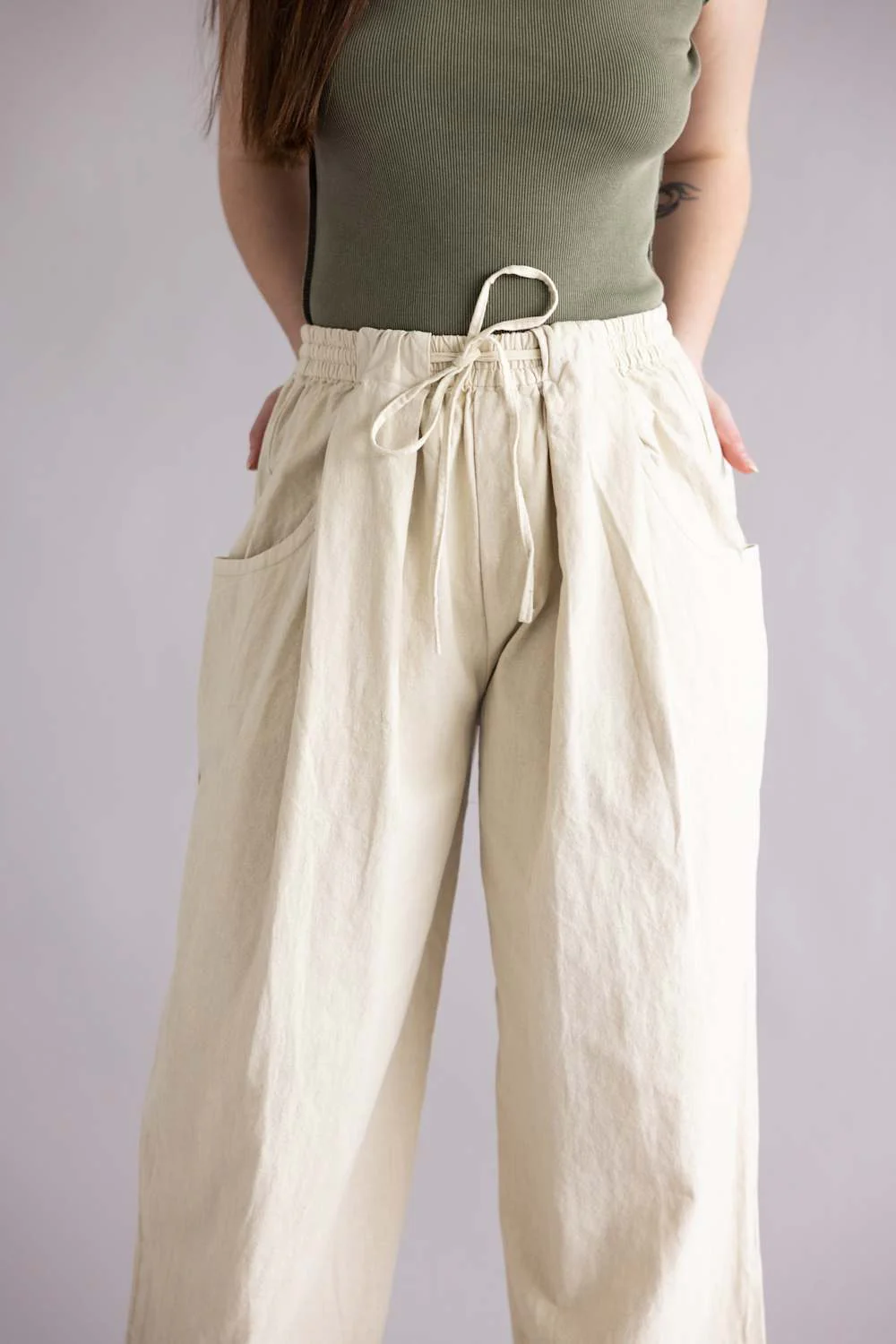 Free People Chambers Laidback Pull-On Pants for Women in Summer Sand | OB2439337-1102 - Image 4