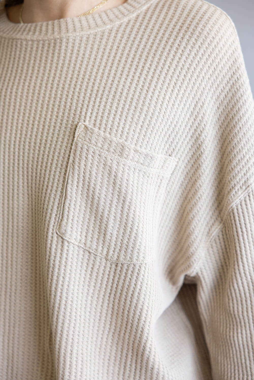 Free People Dawson Pocket Thermal Top for Women in Smooth Stone | OB2413239-1020-SMOOTHESTONE - Image 3