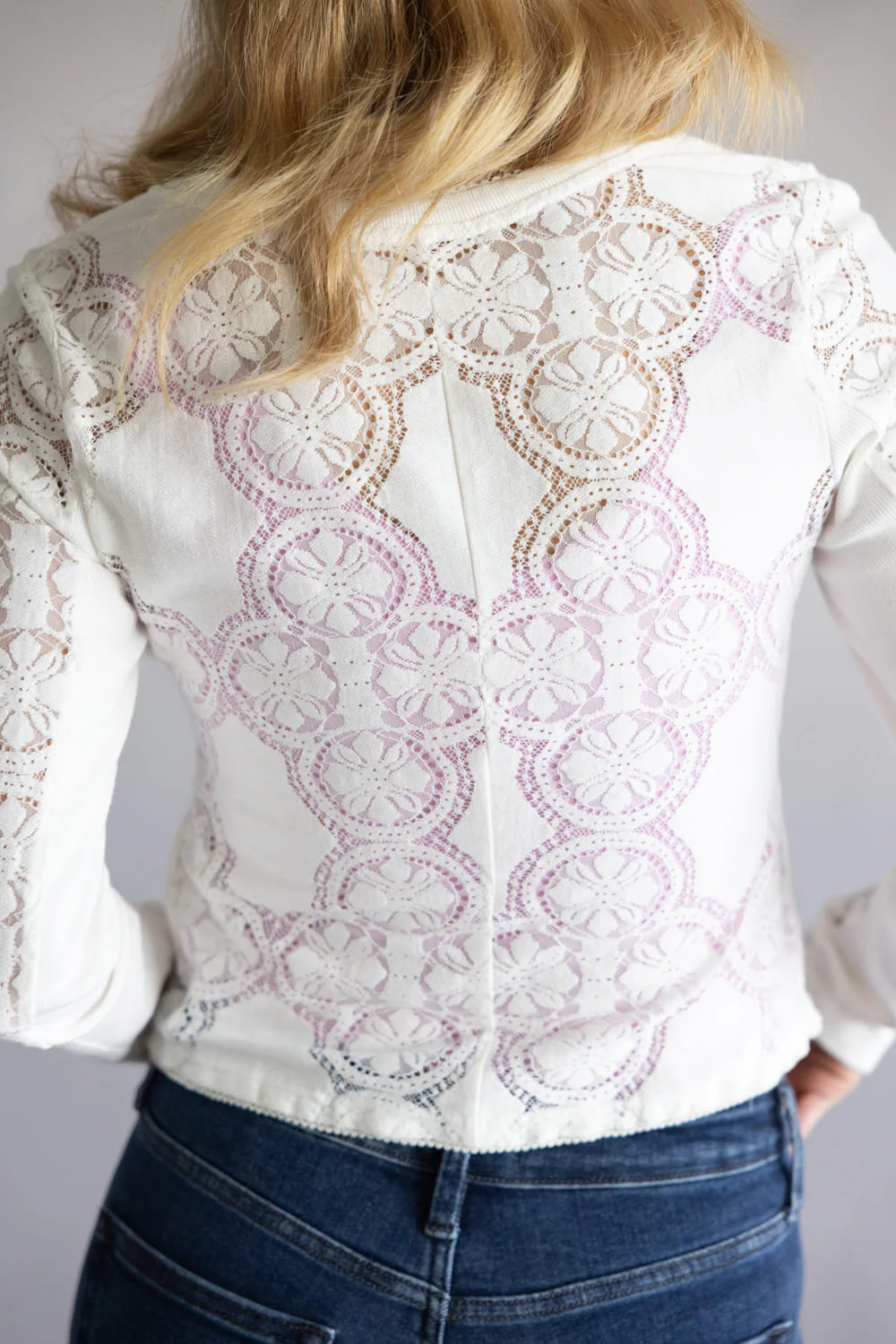 Free People Jae Sheer Lace Knit Top for Women in Sugar Swizzle | OB2315359-1103-SUGARSWIZZLE - Image 5