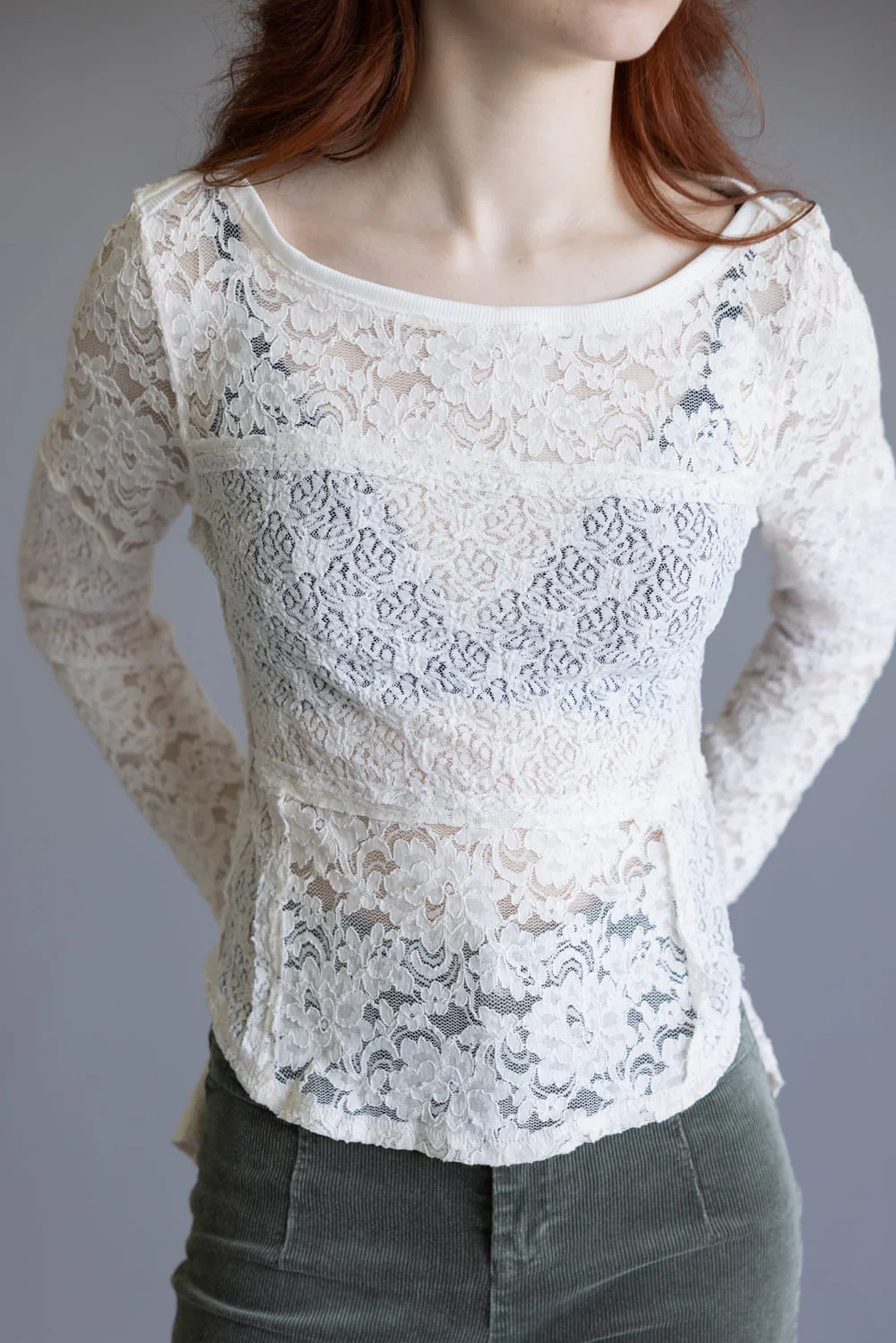 Free People Lace Bell Sleeve Sheer Cotton Blend Top for Women in Clean Ivory | OB2291557-1103-SUGARSWIZZLE - Image 4