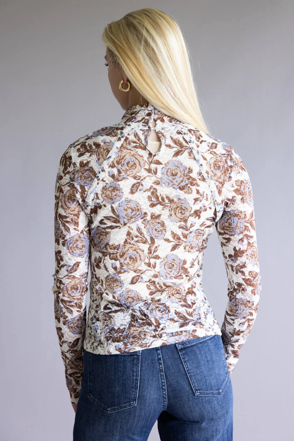 Free People Lyric Long Sleeve Top for Women in Ivory Combo | OB2315358-1103-IVORYCOMBO - Image 4