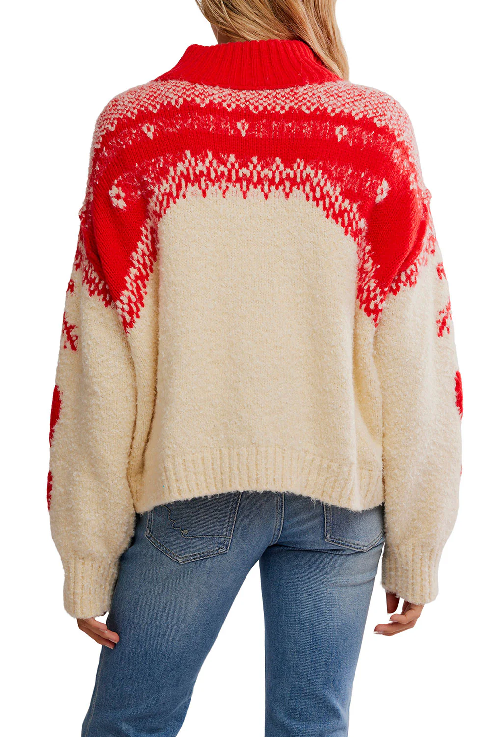 Free People Mythical Knit Sweater for Women in Vanilla Scarlet Combo | OB2368207-1103-VANILLASCARLETCOMBO - Image 2