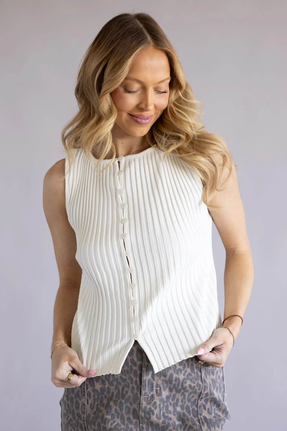 Free People Tilly Sweater Vest for Women in Ivory | OB2078588-1103 - Image 2