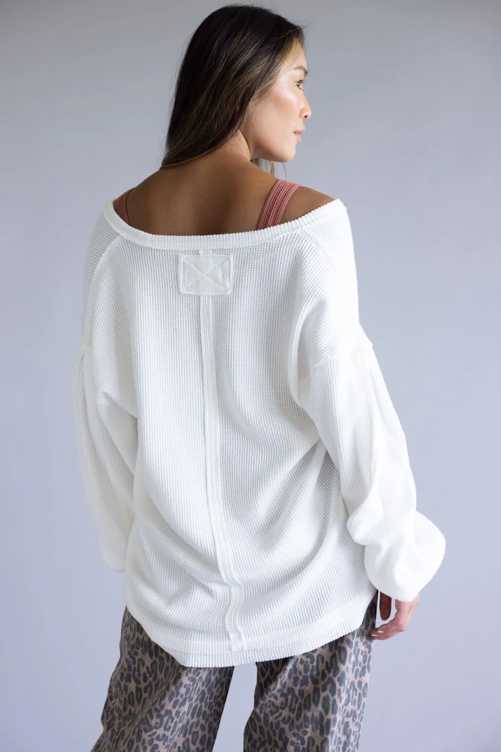 Free People We The Free Coast 2 Coast Thermal Tee for Women in Clean Ivory | OB2291586-1103-CLEANIVORY - Image 2