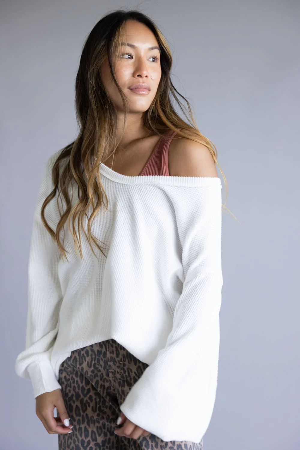 Free People We The Free Coast 2 Coast Thermal Tee for Women in Clean Ivory | OB2291586-1103-CLEANIVORY - Image 4